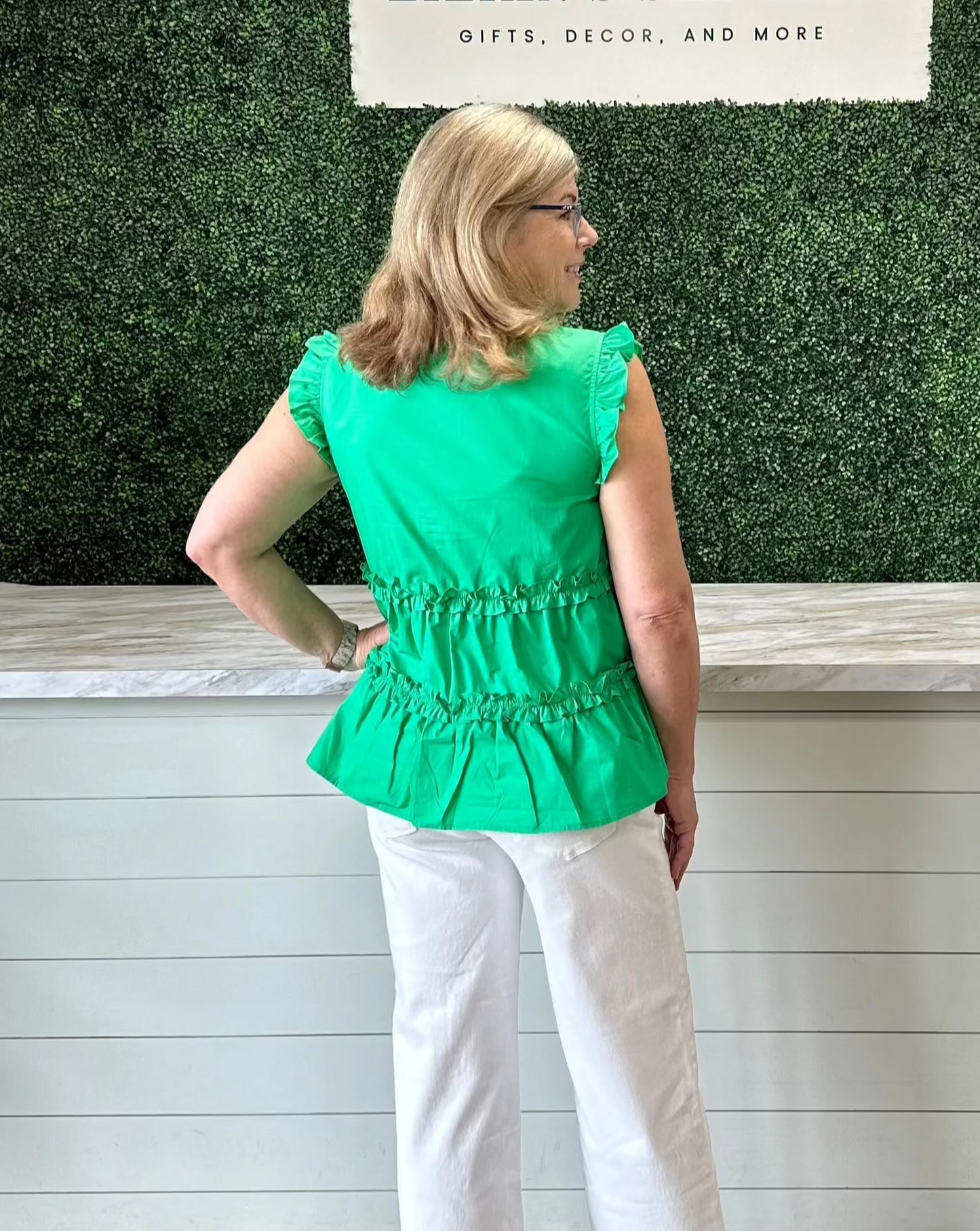 V-Neck Ruffle Detailed Top