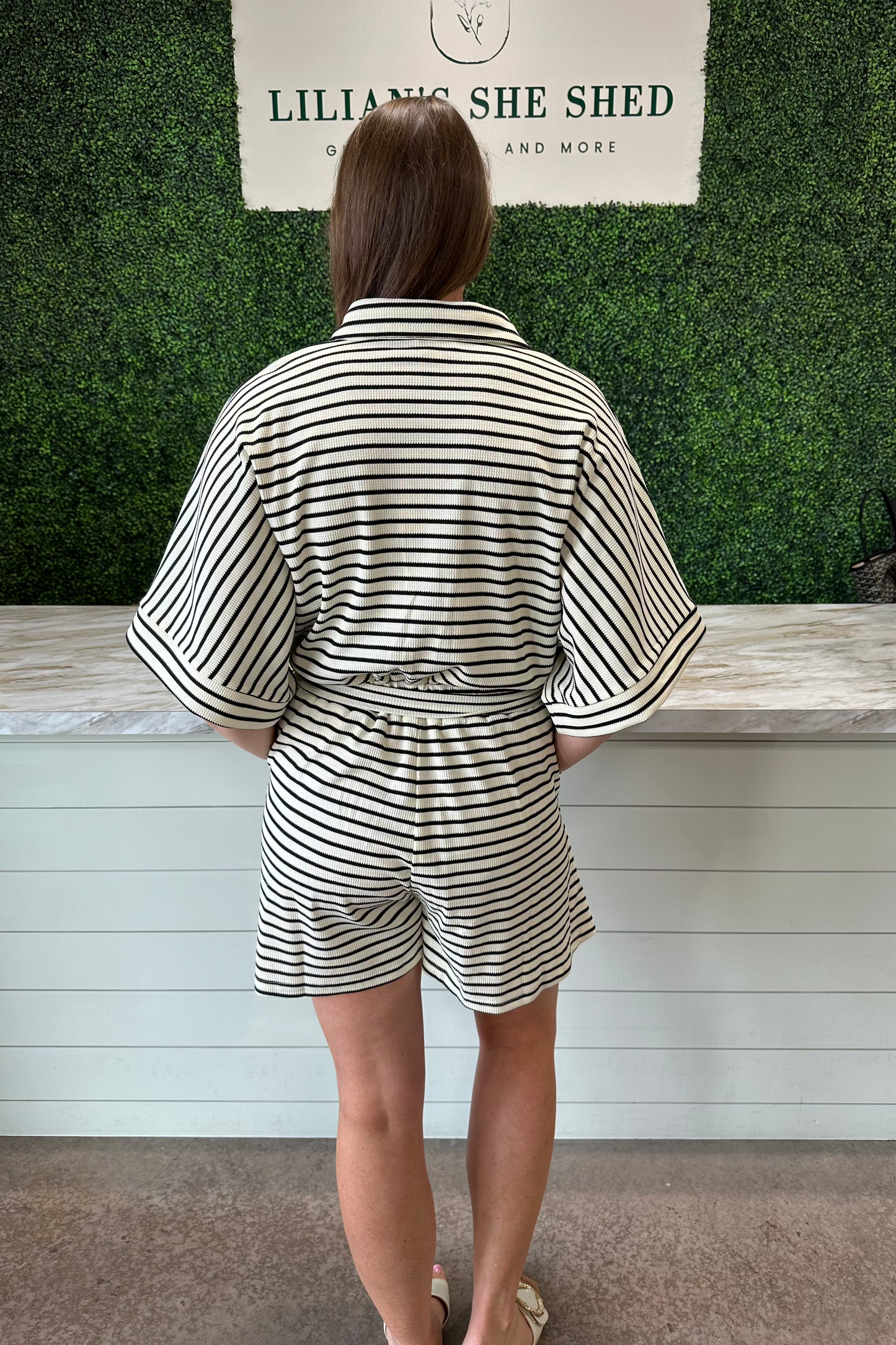Striped Textured Romper