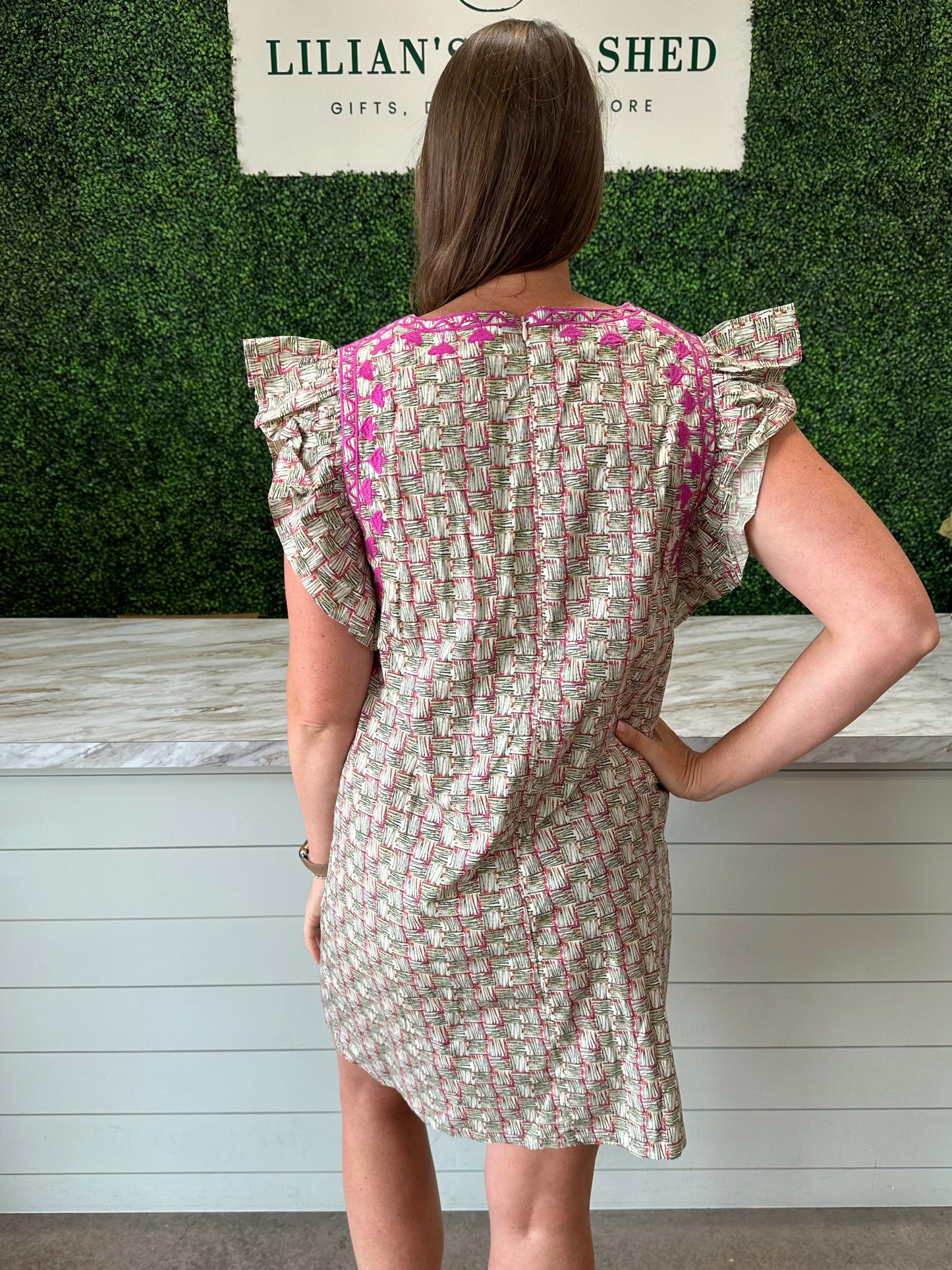 Multi Colored Neck Print Dress