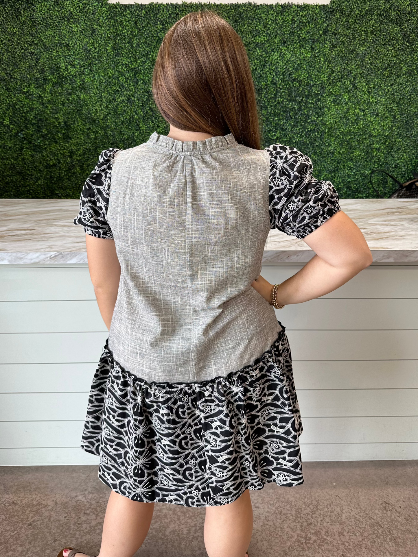 Black Floral Embroidered Dress