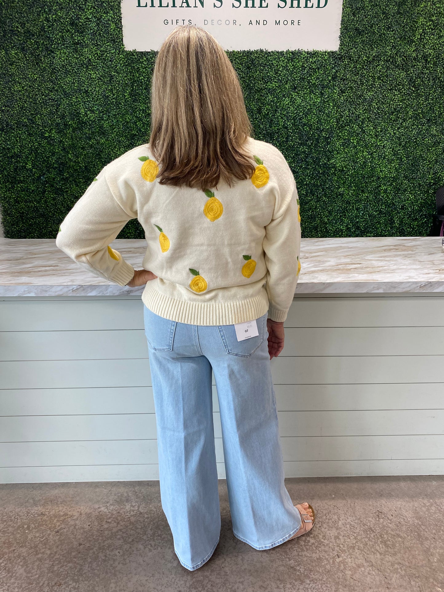 Lemon Embroidered Sweater