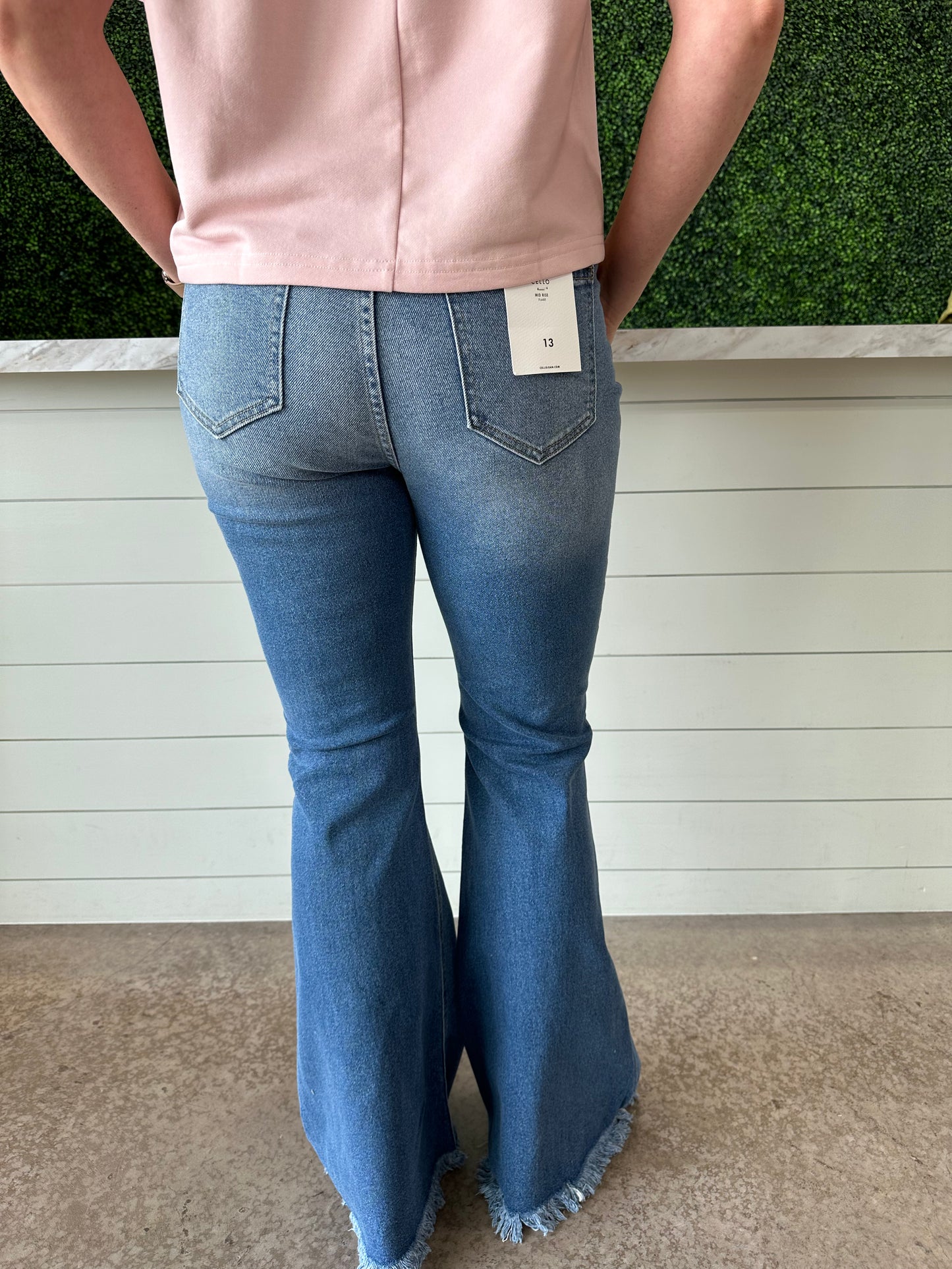 Midrise Super Flare Medium Denim