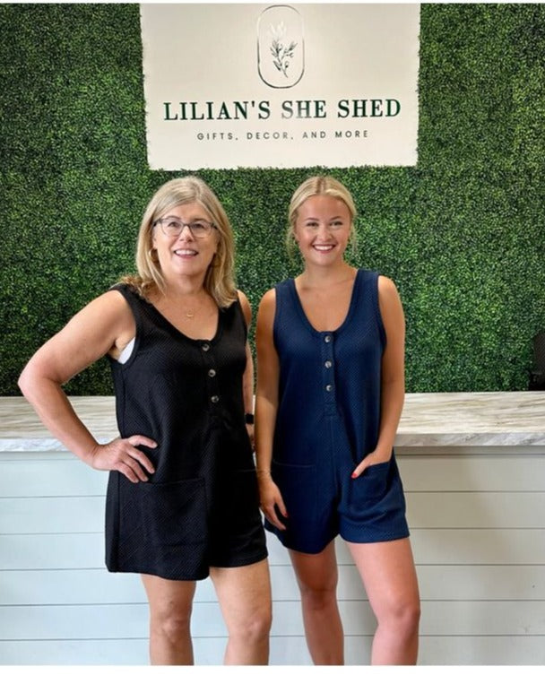 Tank Top Romper with Buttons