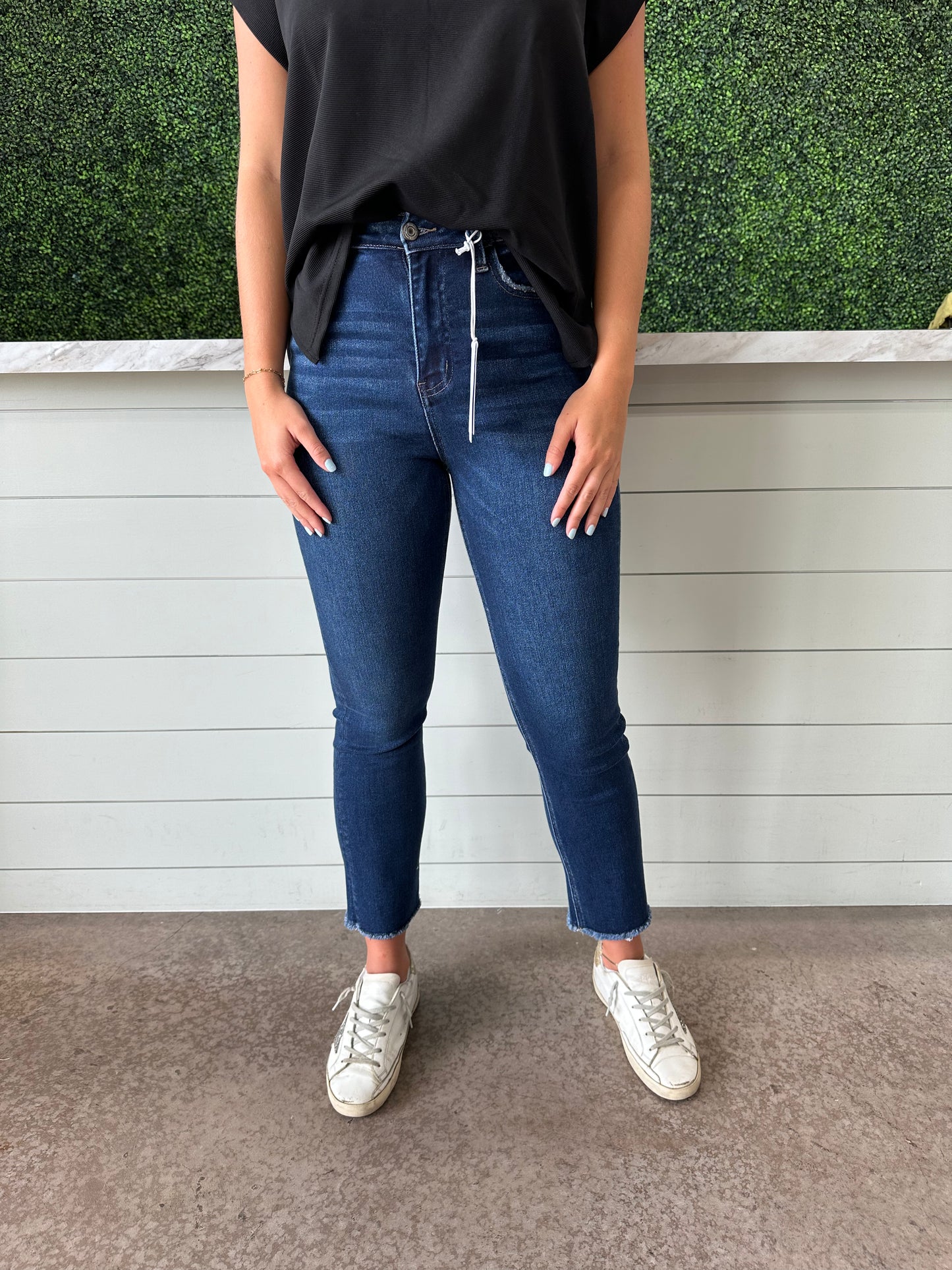 Super Highrise Slim Straight Dark Wash Jeans