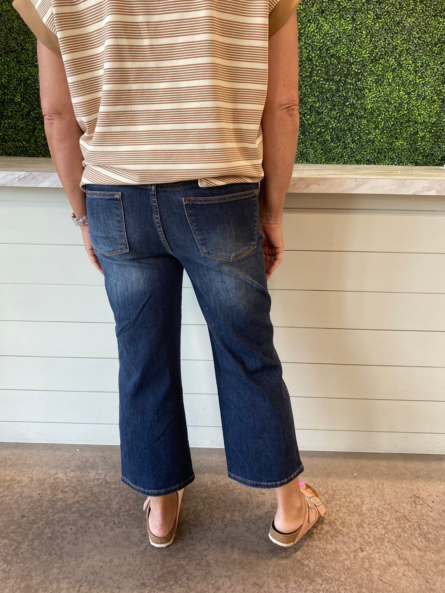 Tummy Control Crop Wide Leg Jean