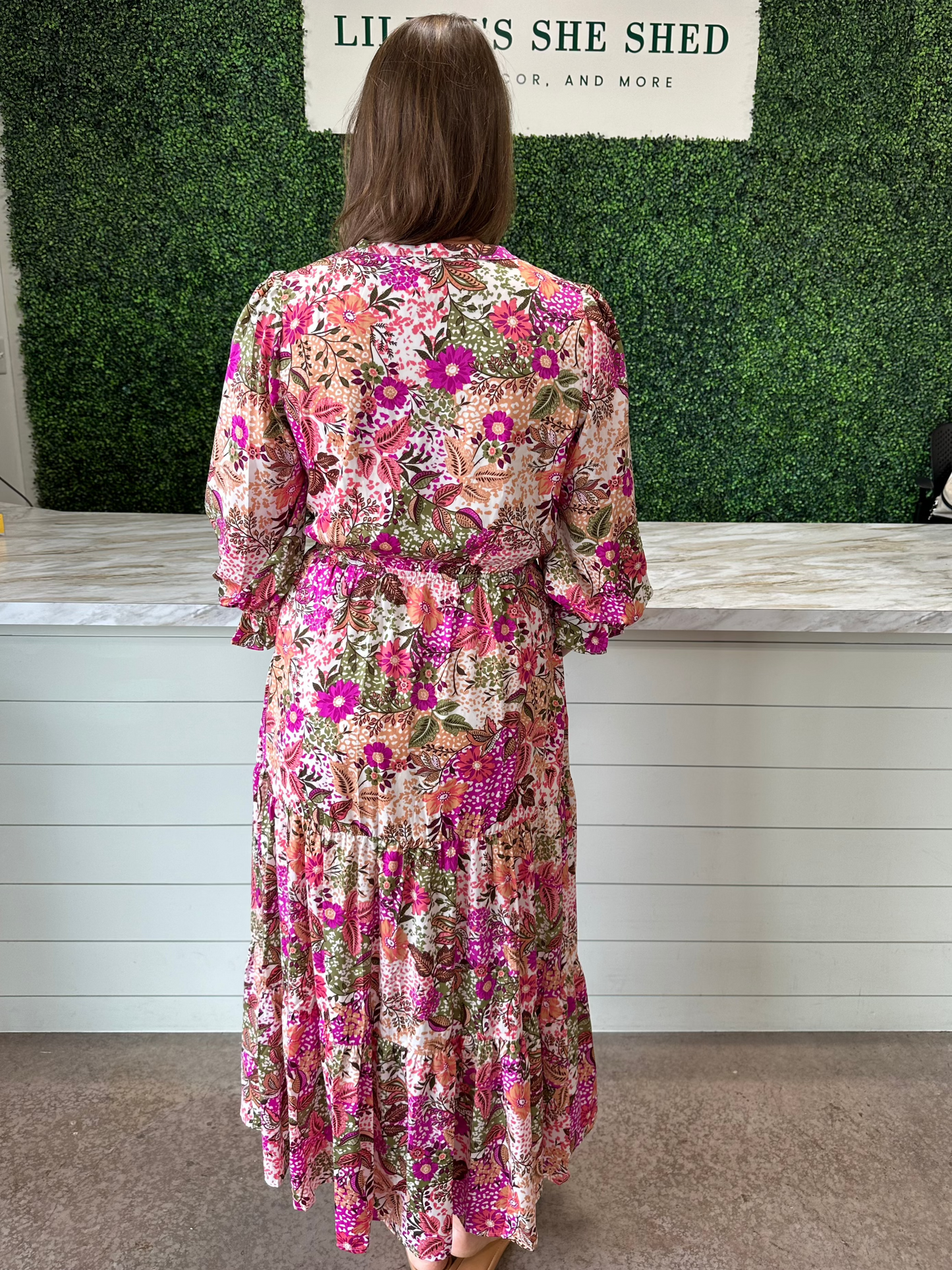 Orchid Multi Satin Maxi Dress