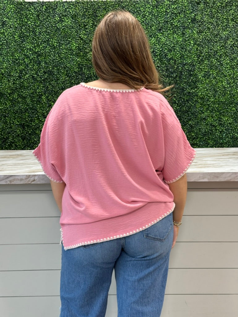 V-Neck Stich Detail Top