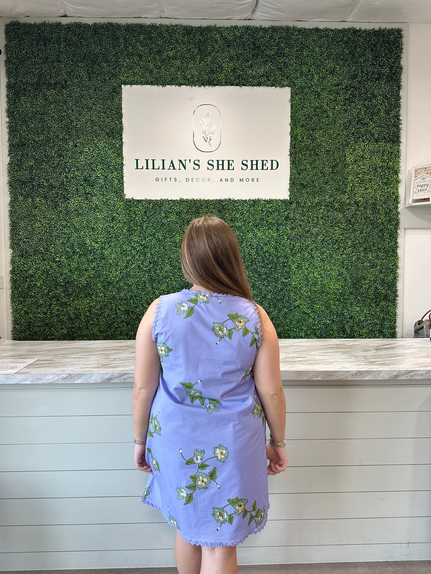 Lavender Floral V-Neck Mini Dress