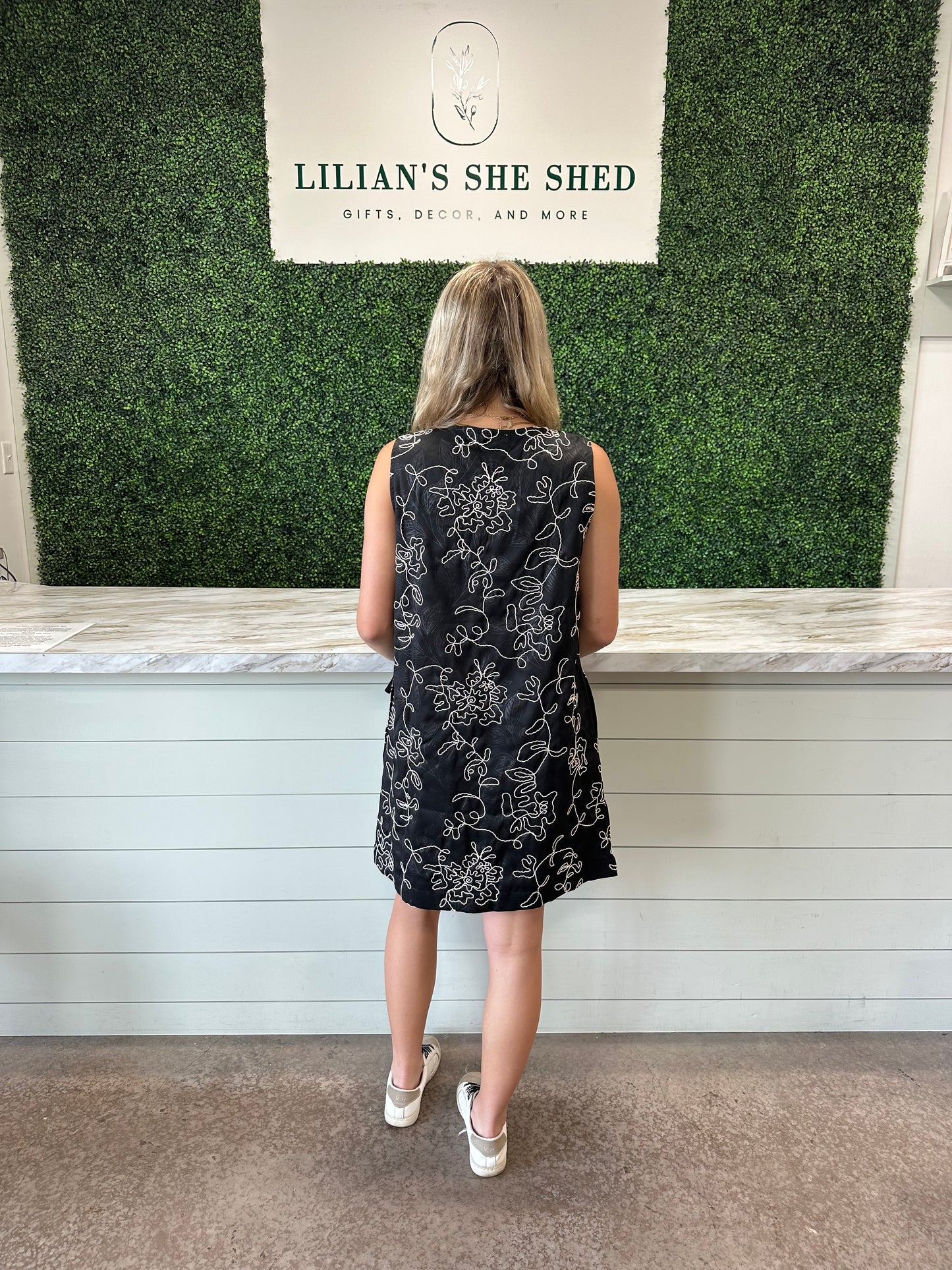 Floral Embroidered Mini Dress