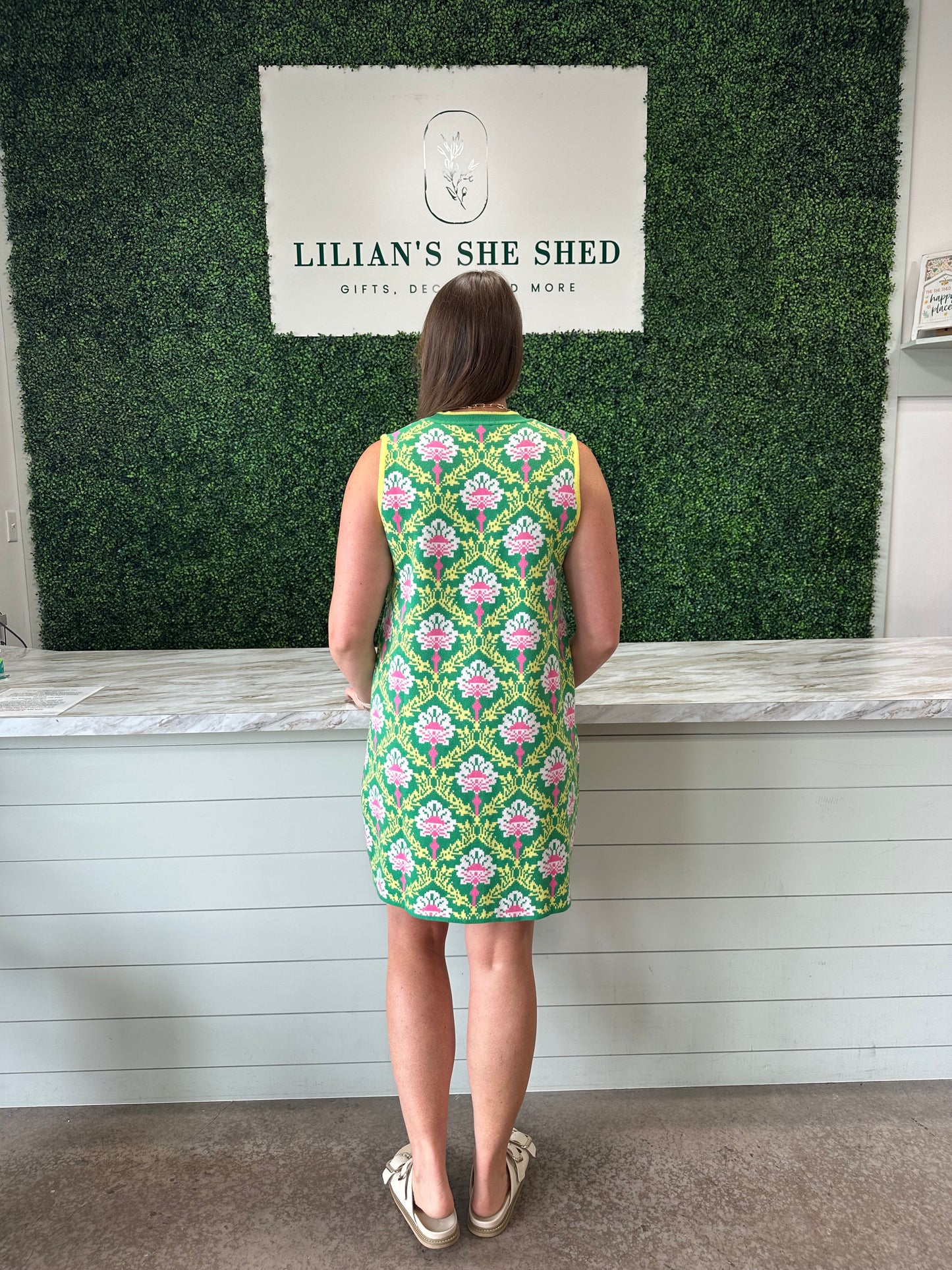 Geometric Print Knit Dress