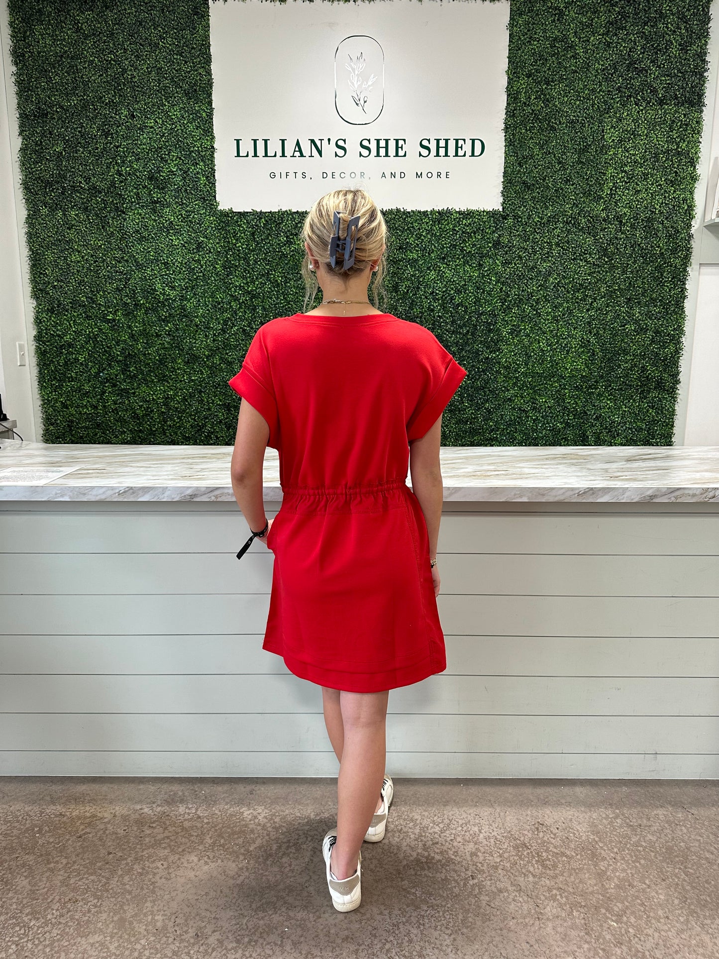 Jersey Dress Drawstring Waist