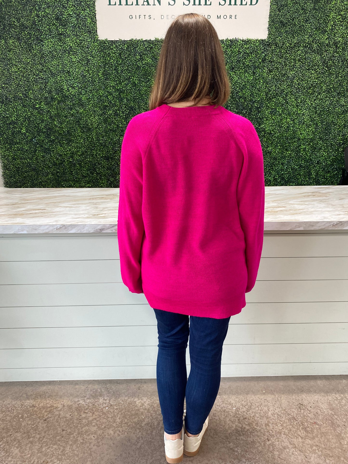 Solid Knit Front Pocket Sweater