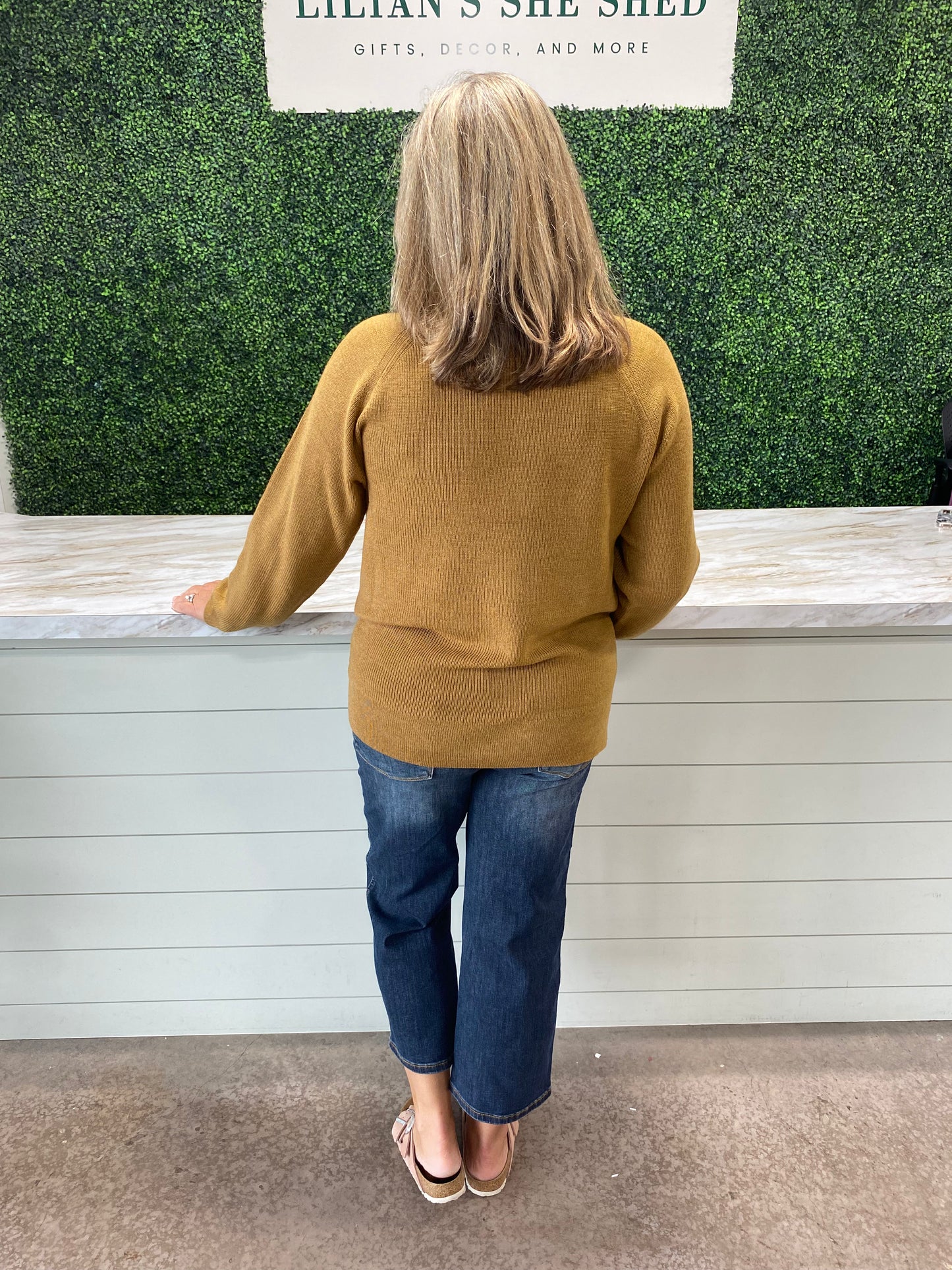 Solid Knit Front Pocket Sweater