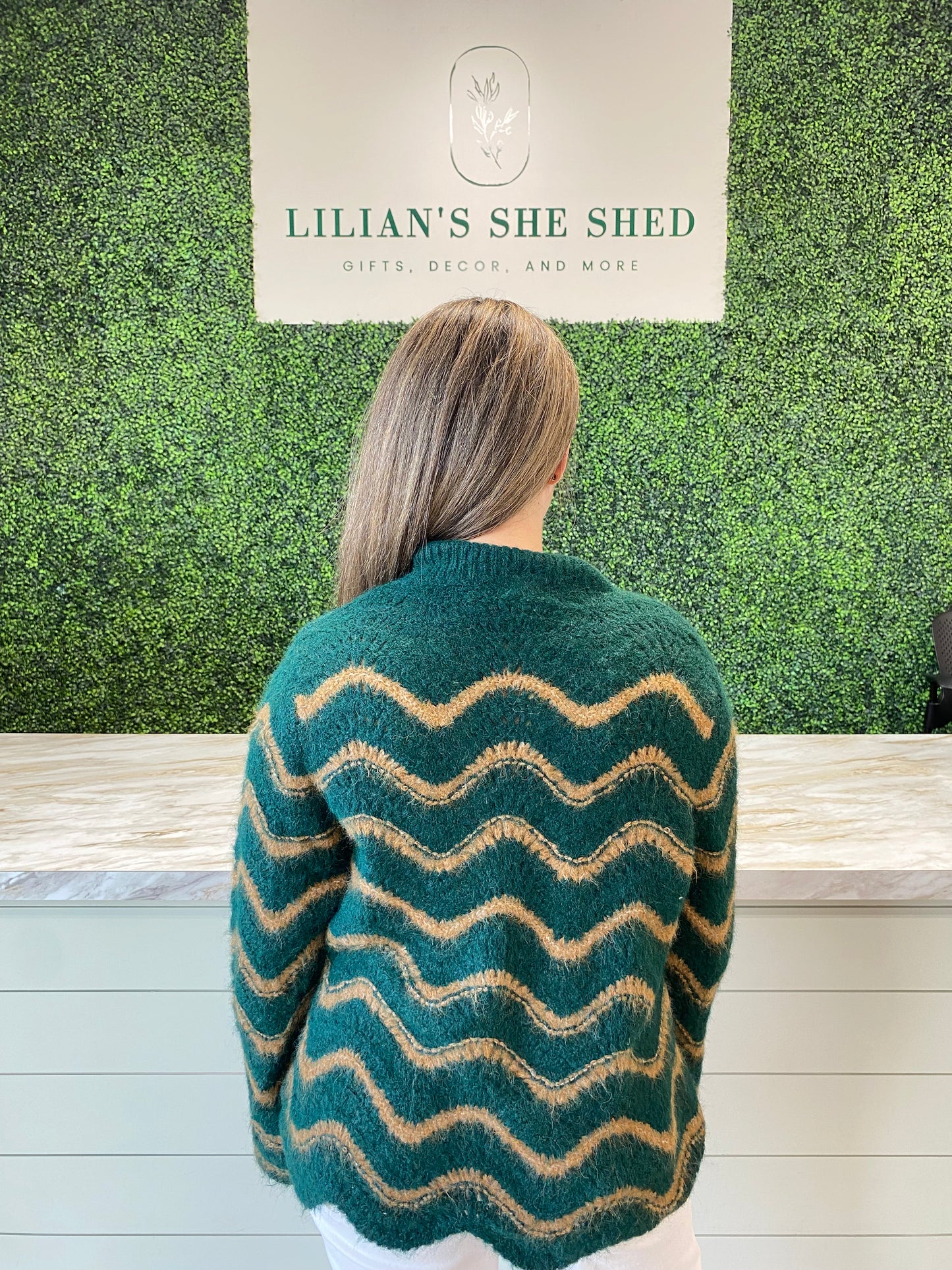 Scalloped Striped Sweater