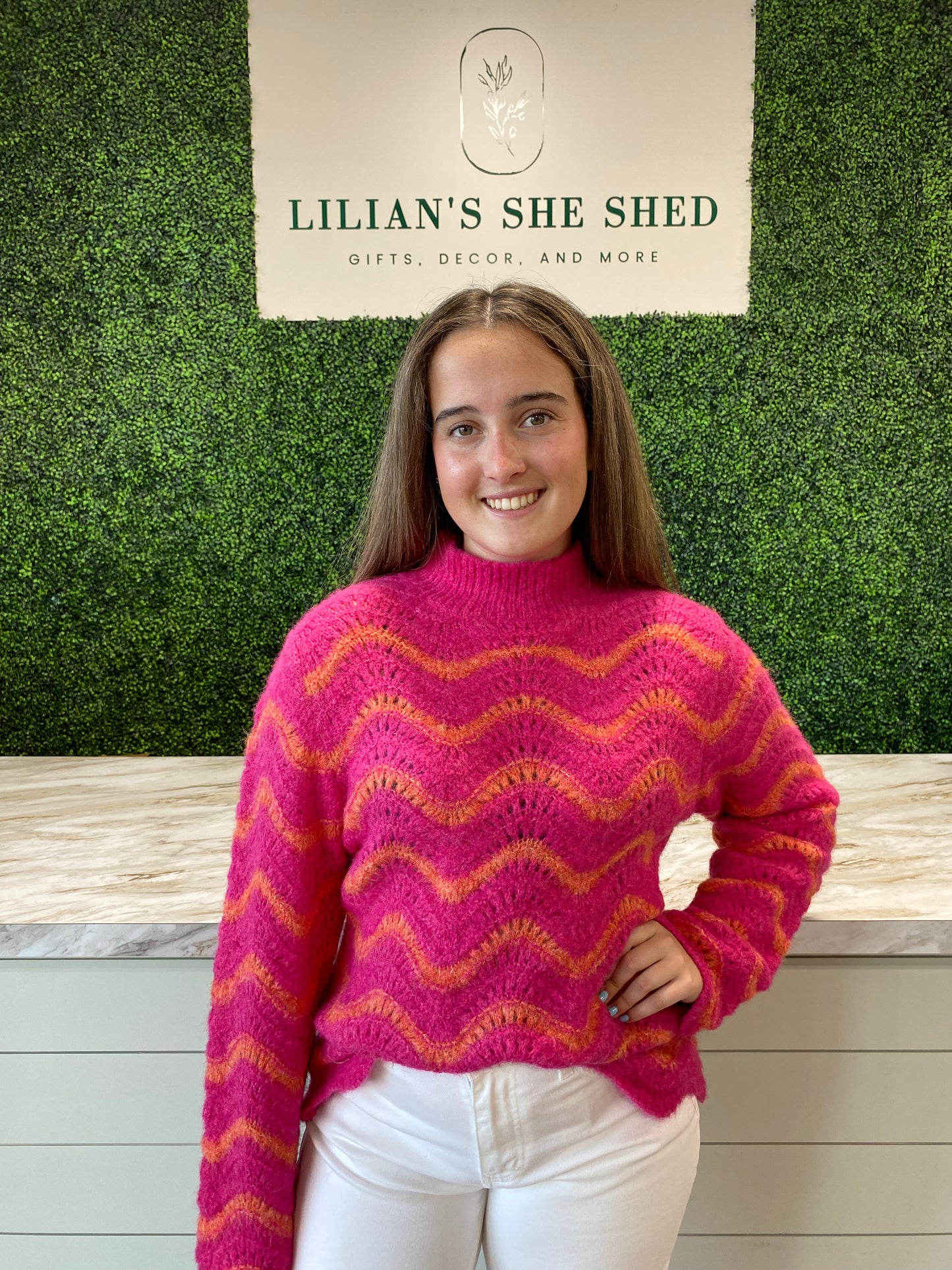 Scalloped Striped Sweater