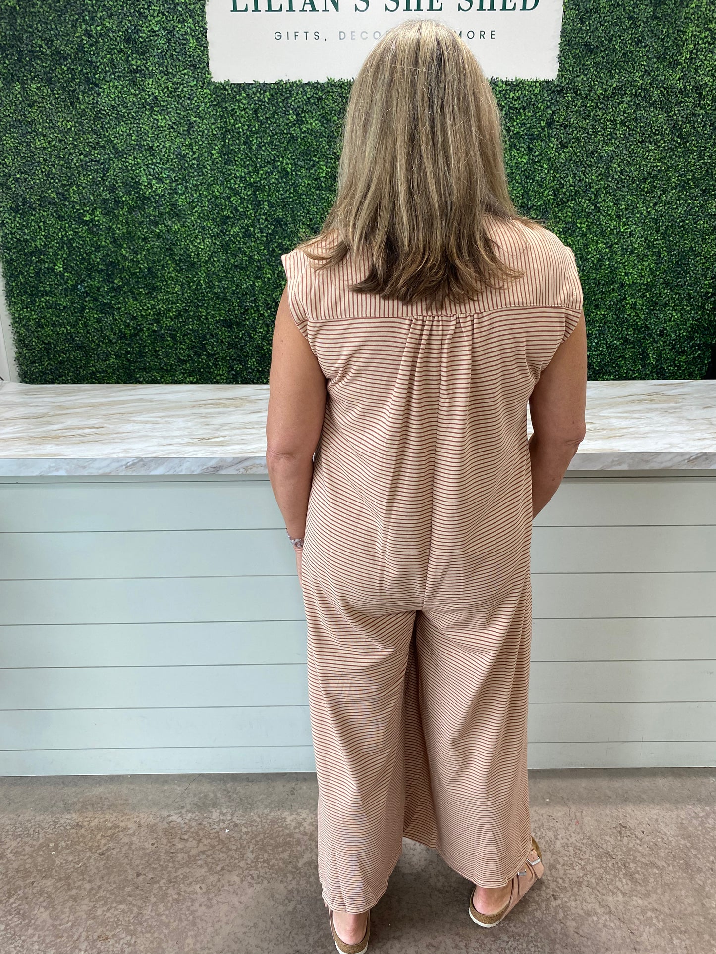 Oversized Striped Jumpsuit