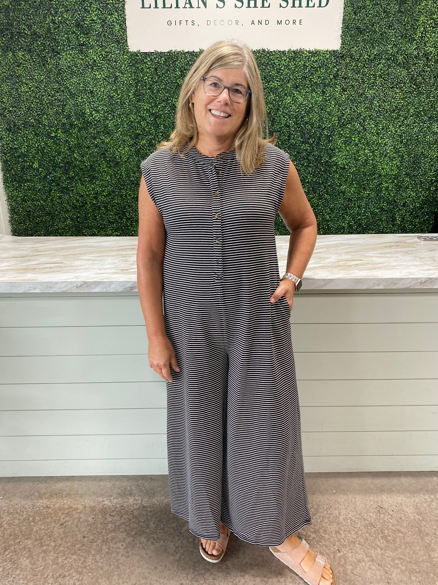 Oversized Striped Jumpsuit