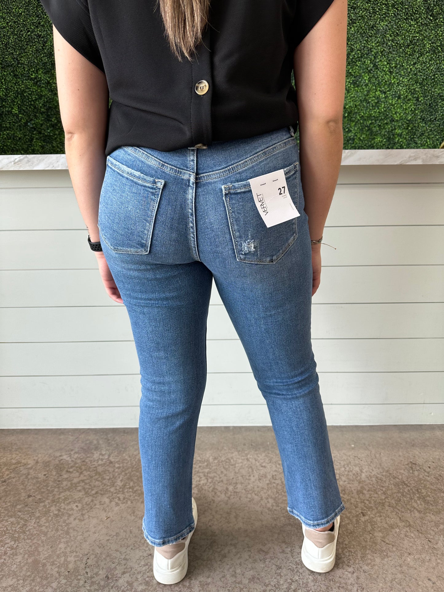 Midrise Crop Slim Straight Jeans