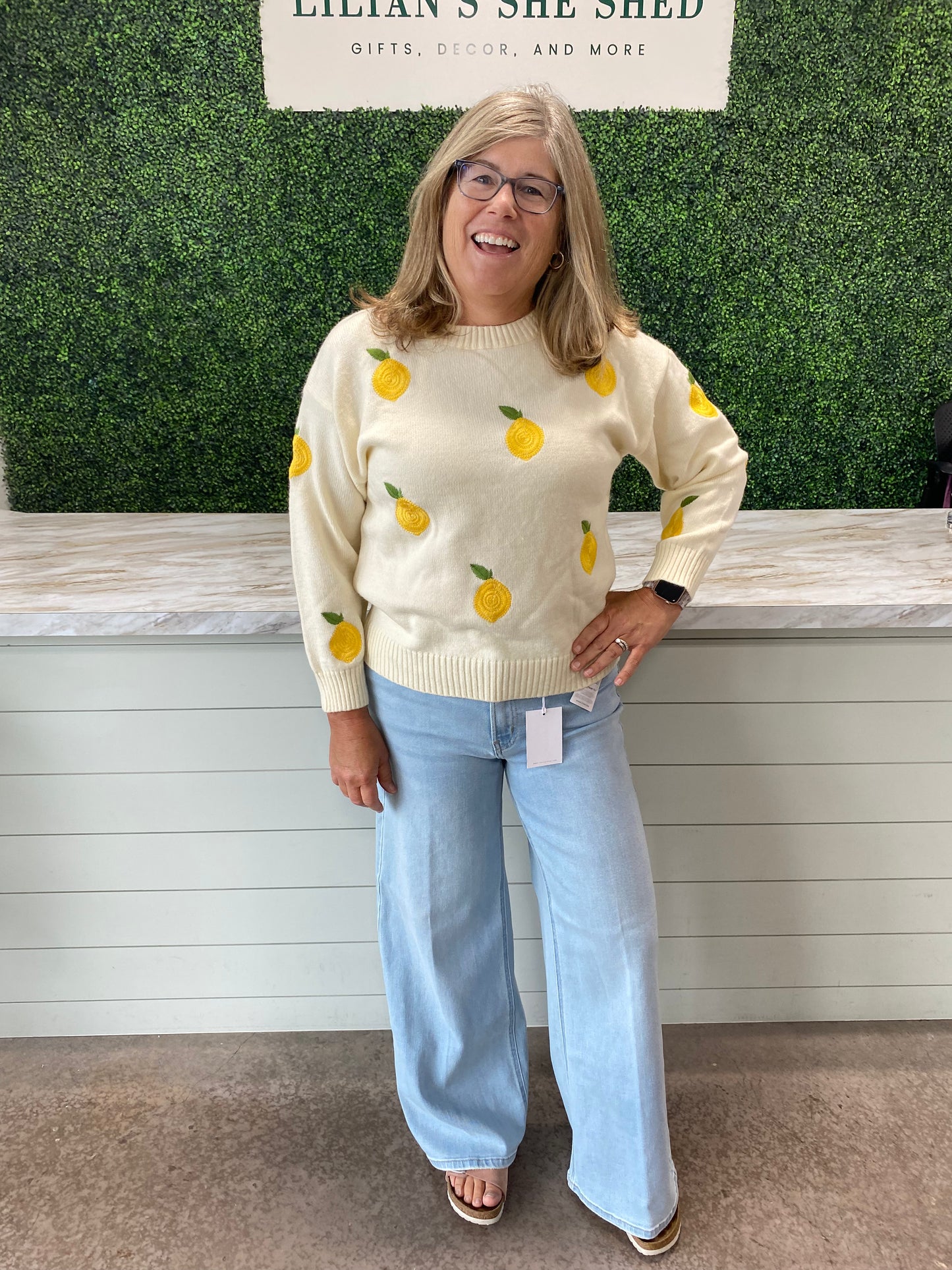 Lemon Embroidered Sweater
