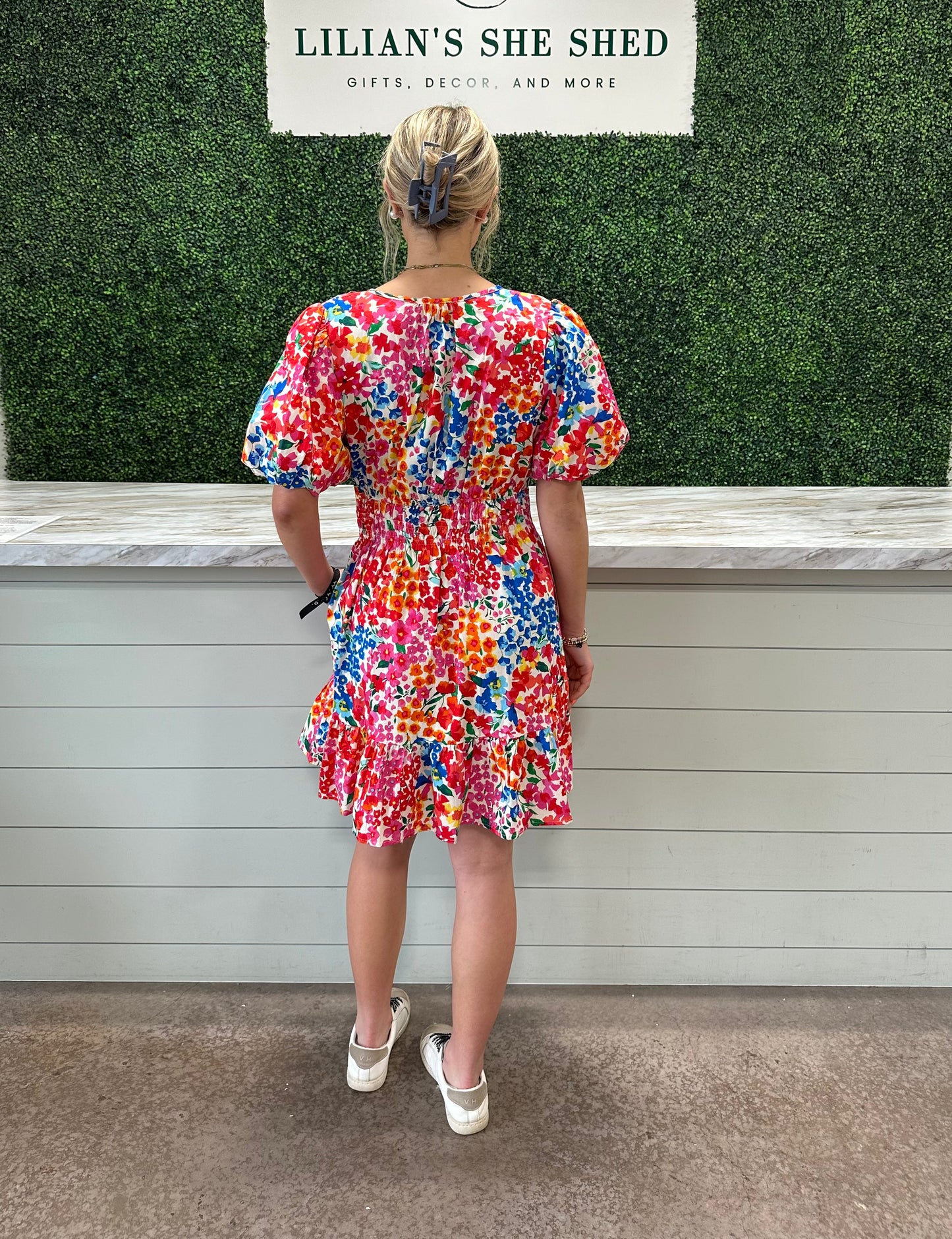 Multicolor Floral V-Neck Mini dress