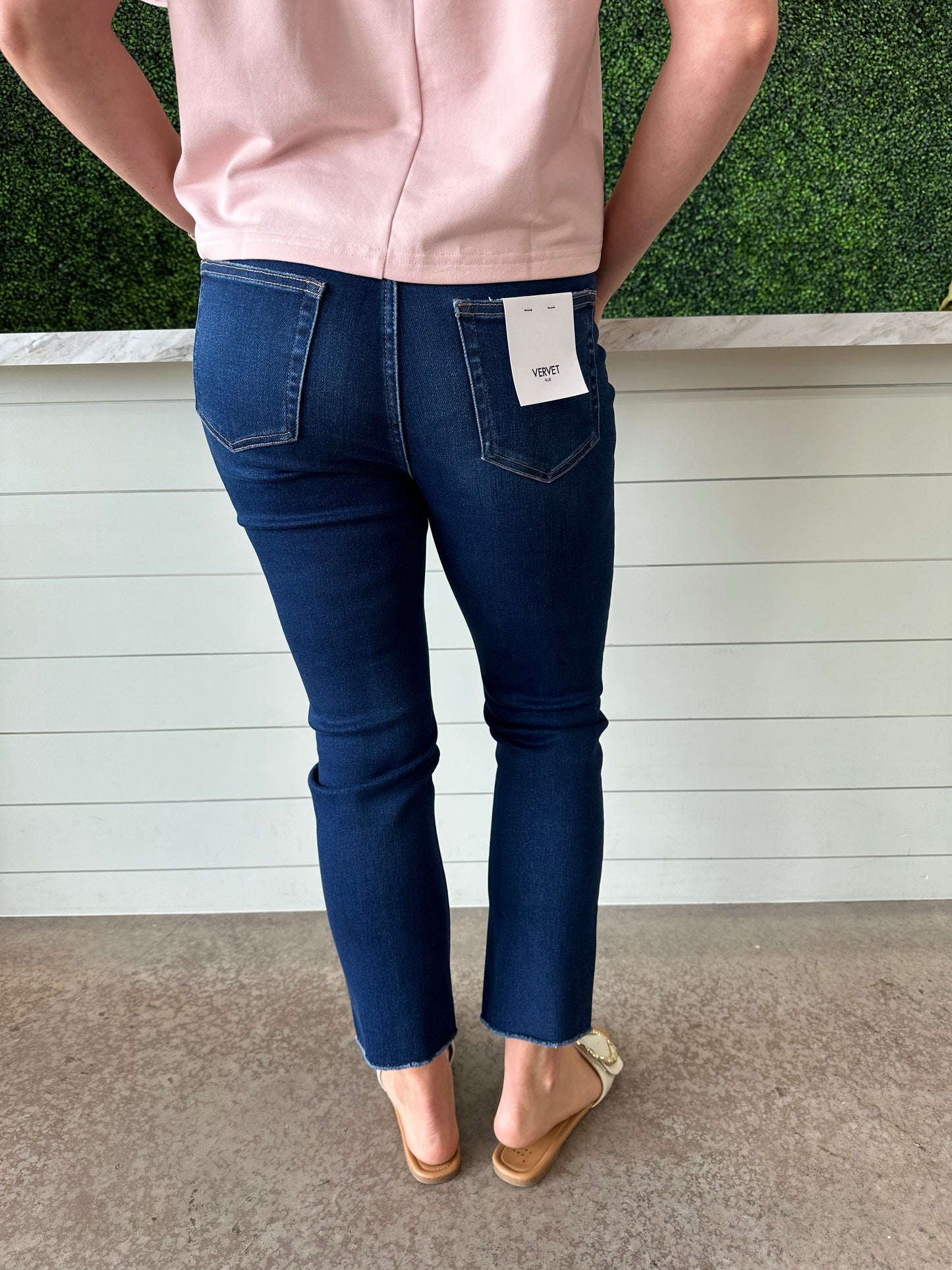 Super Highrise Slim Straight Dark Wash Jeans