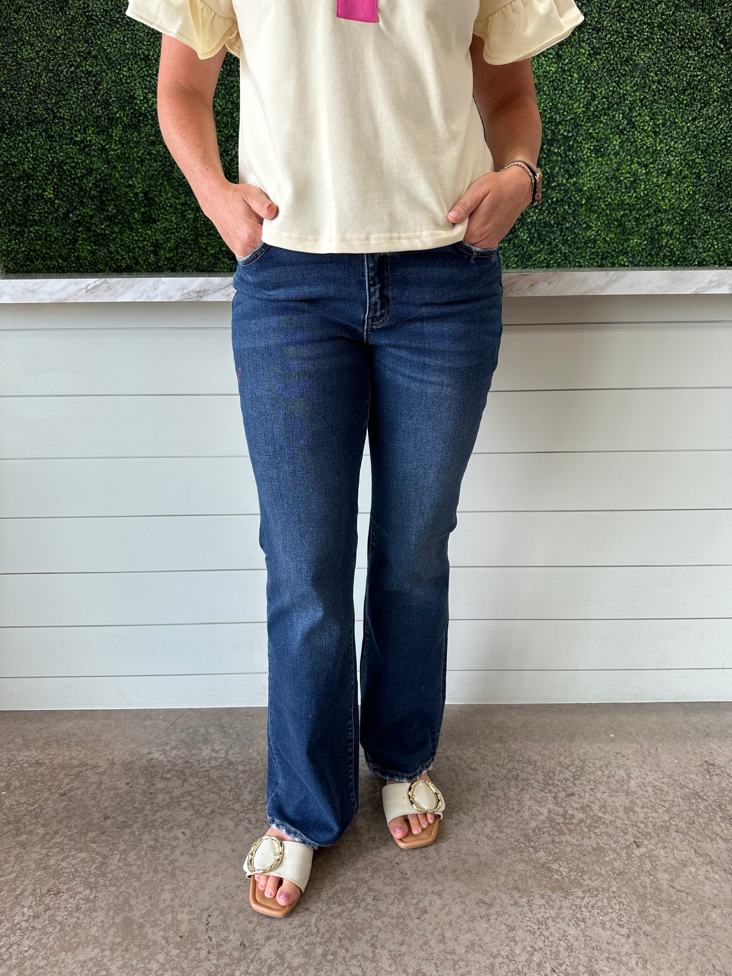 Highrise Dark Wash Flare Jeans