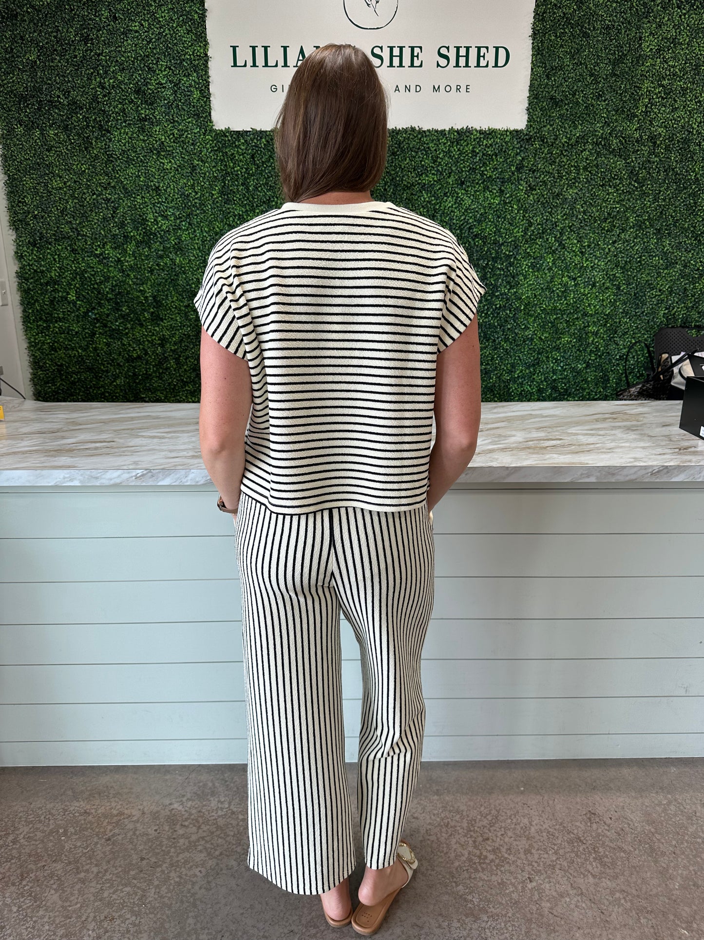 Striped Textured Knit Top