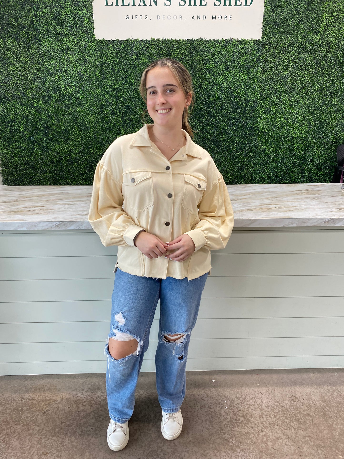 Cream Lightweight Shacket