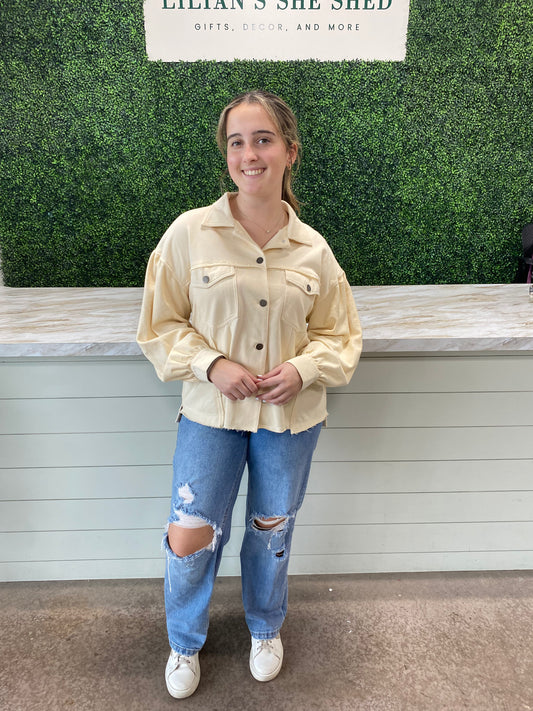 Cream Lightweight Shacket