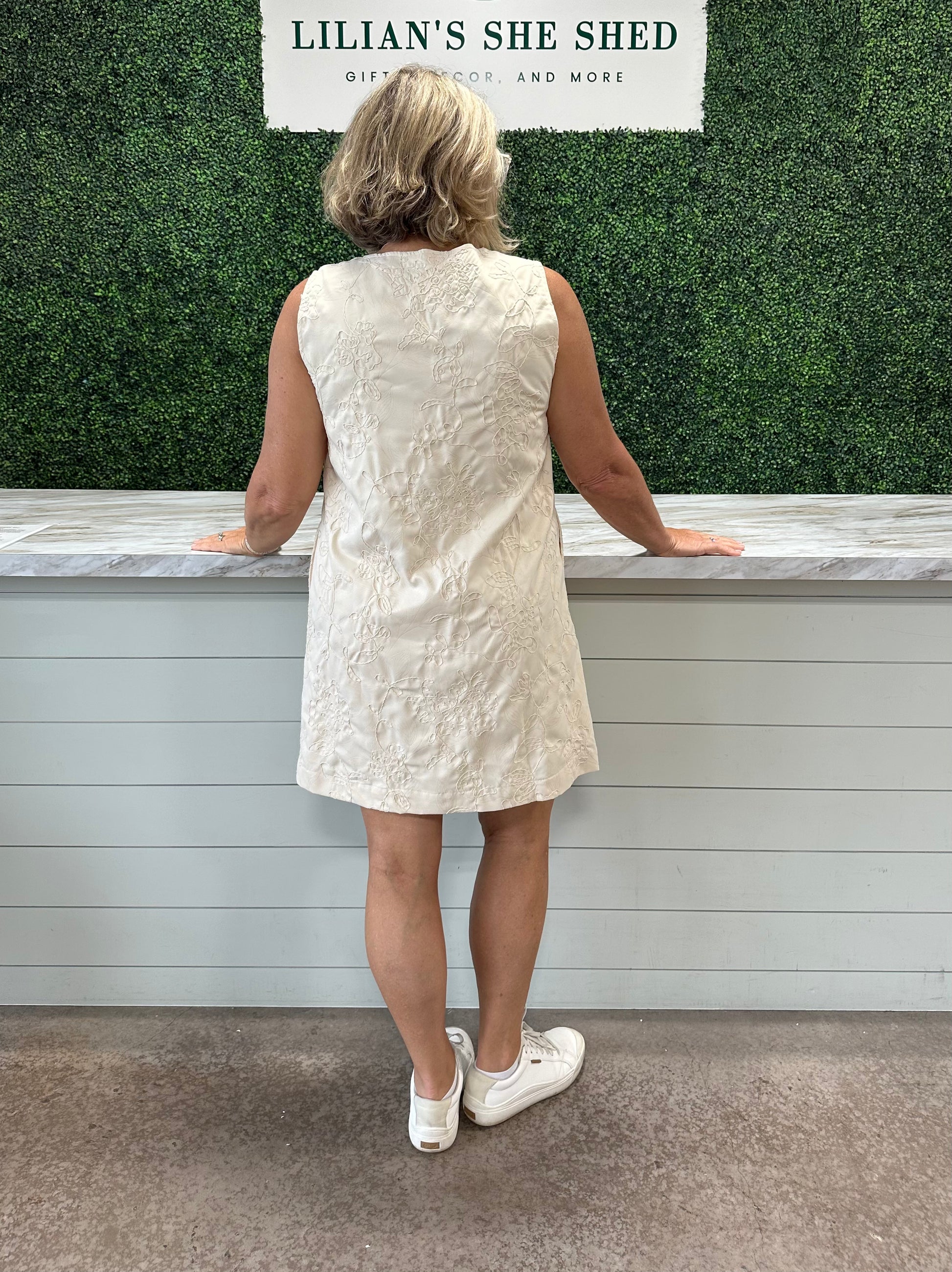 Floral Embroidered Mini Dress Lilian's She Shed Floral Embroidered Mini Dress Lilian's She Shed