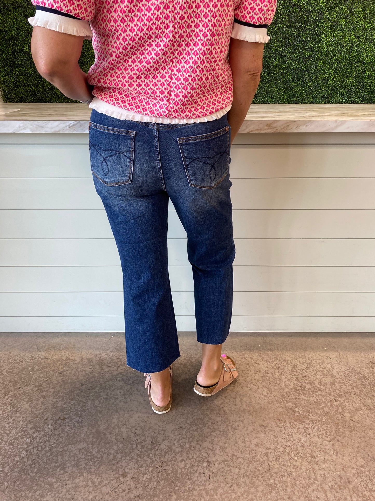 Dark Wash Crop Wide Leg Jeans