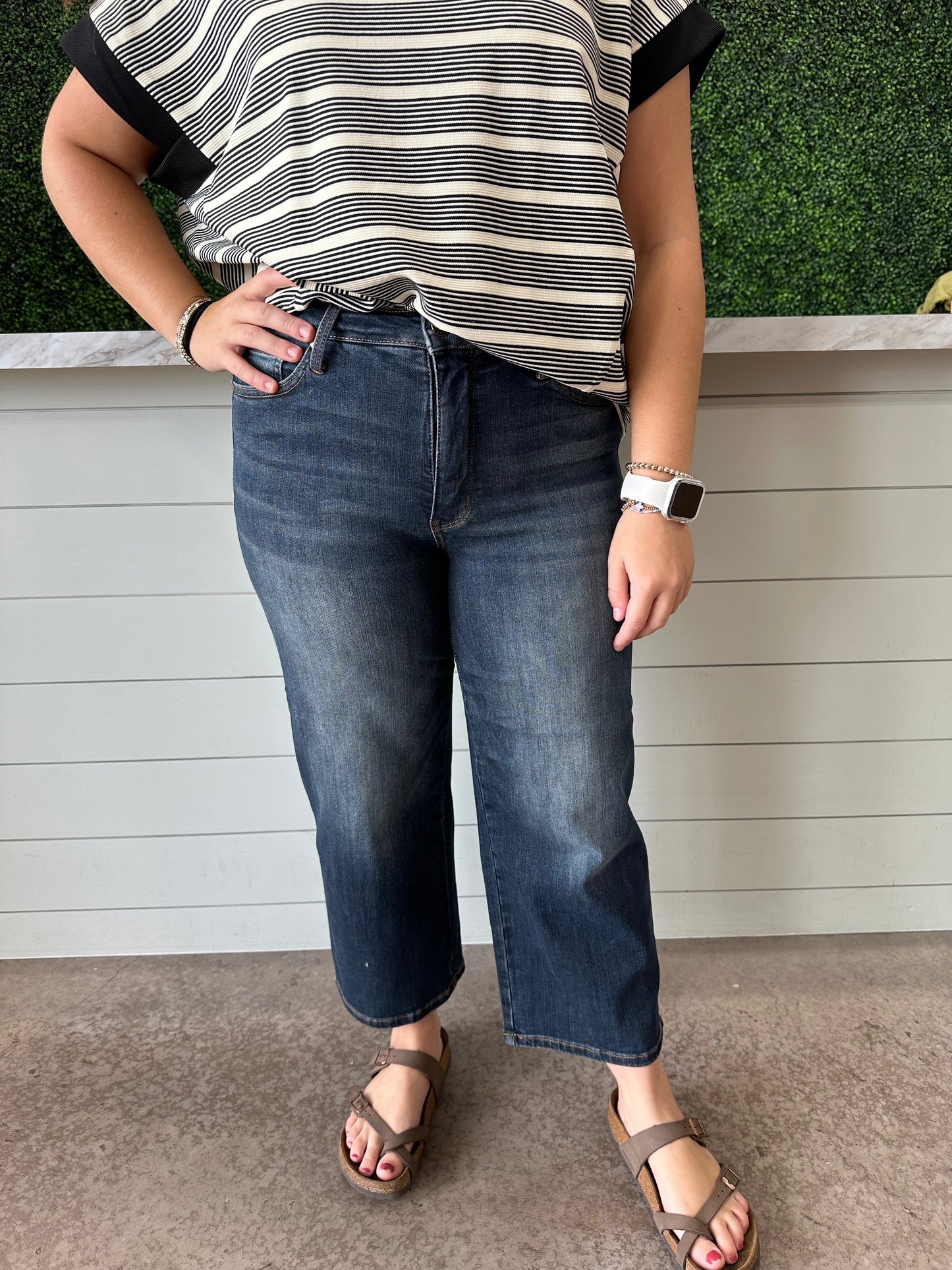 Tummy Control Crop Wide Leg Jean