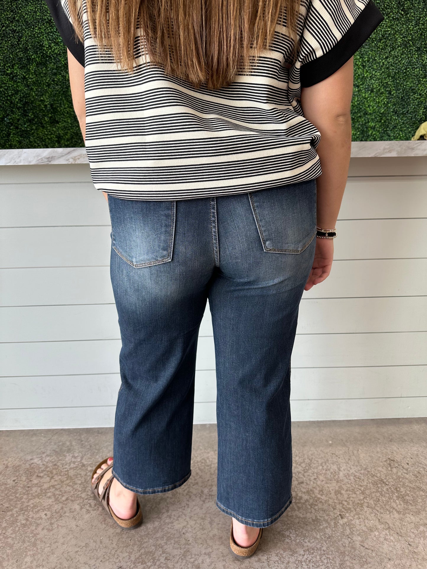 Tummy Control Crop Wide Leg Jean