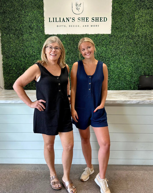 Tank Top Romper with Buttons