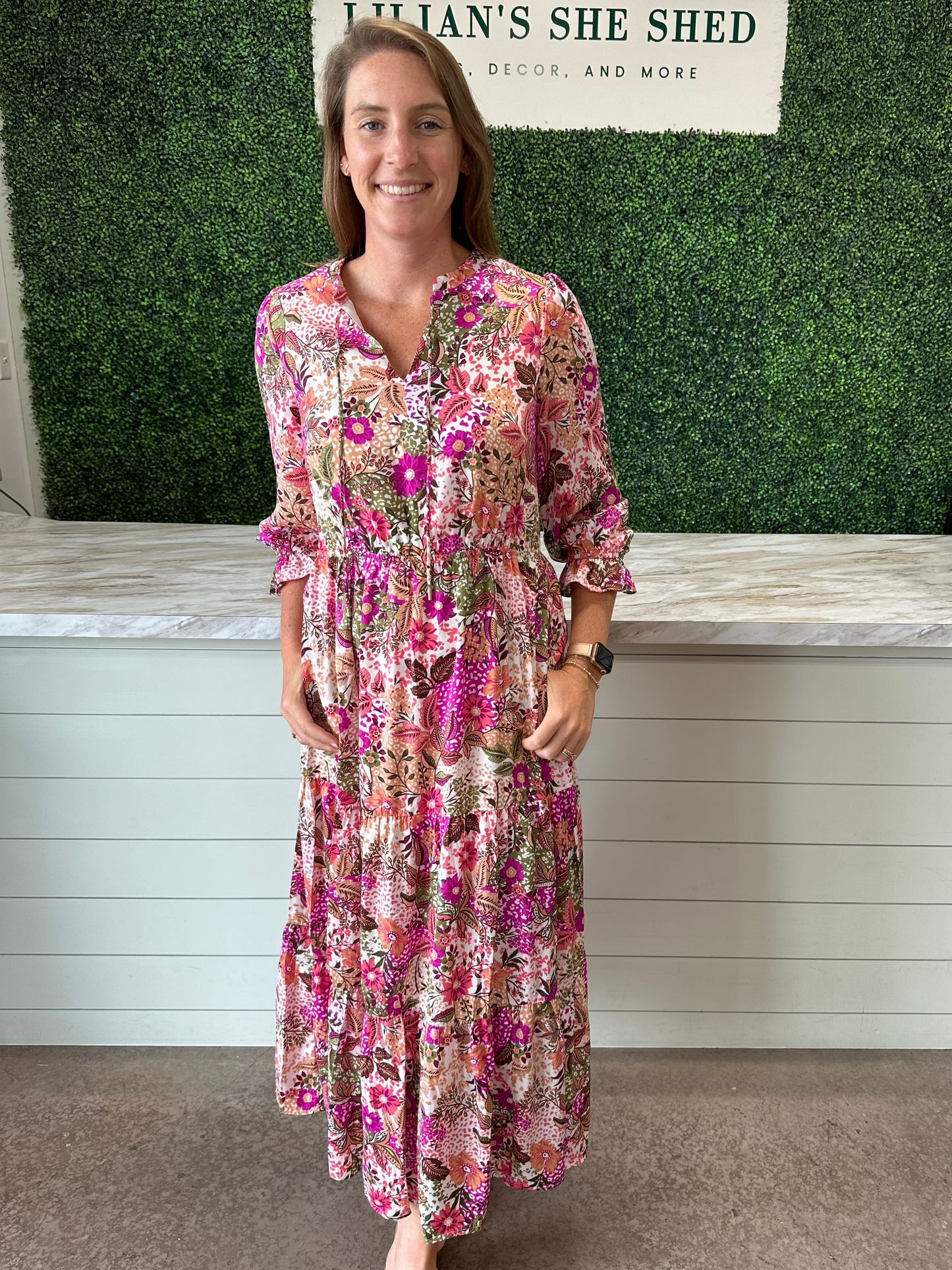 Orchid Multi Satin Maxi Dress