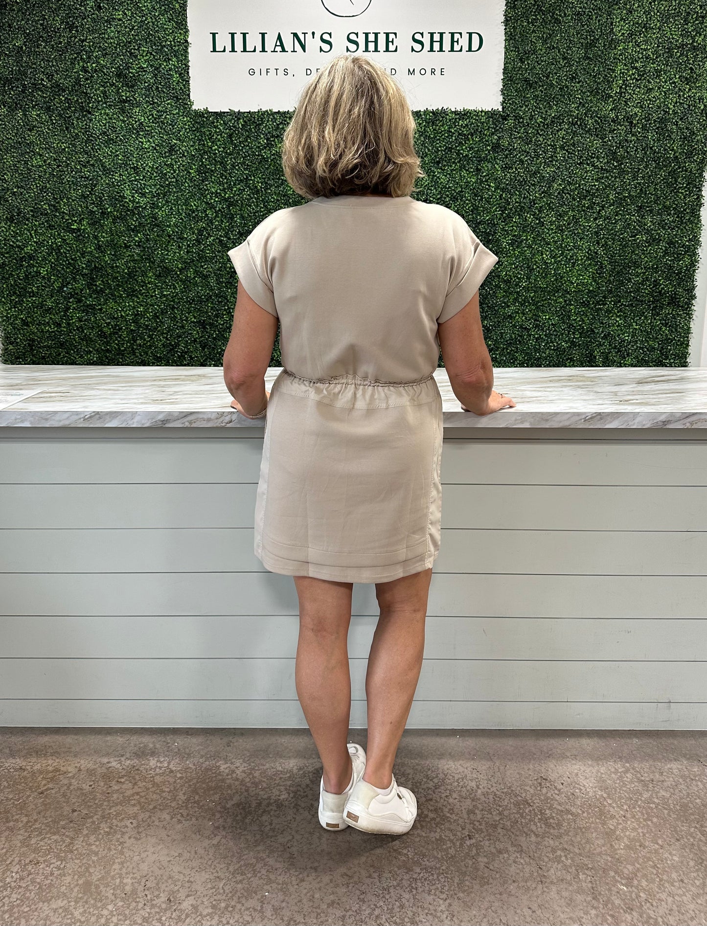 Jersey Dress Drawstring Waist