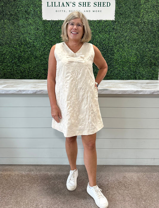 Floral Embroidered Mini Dress