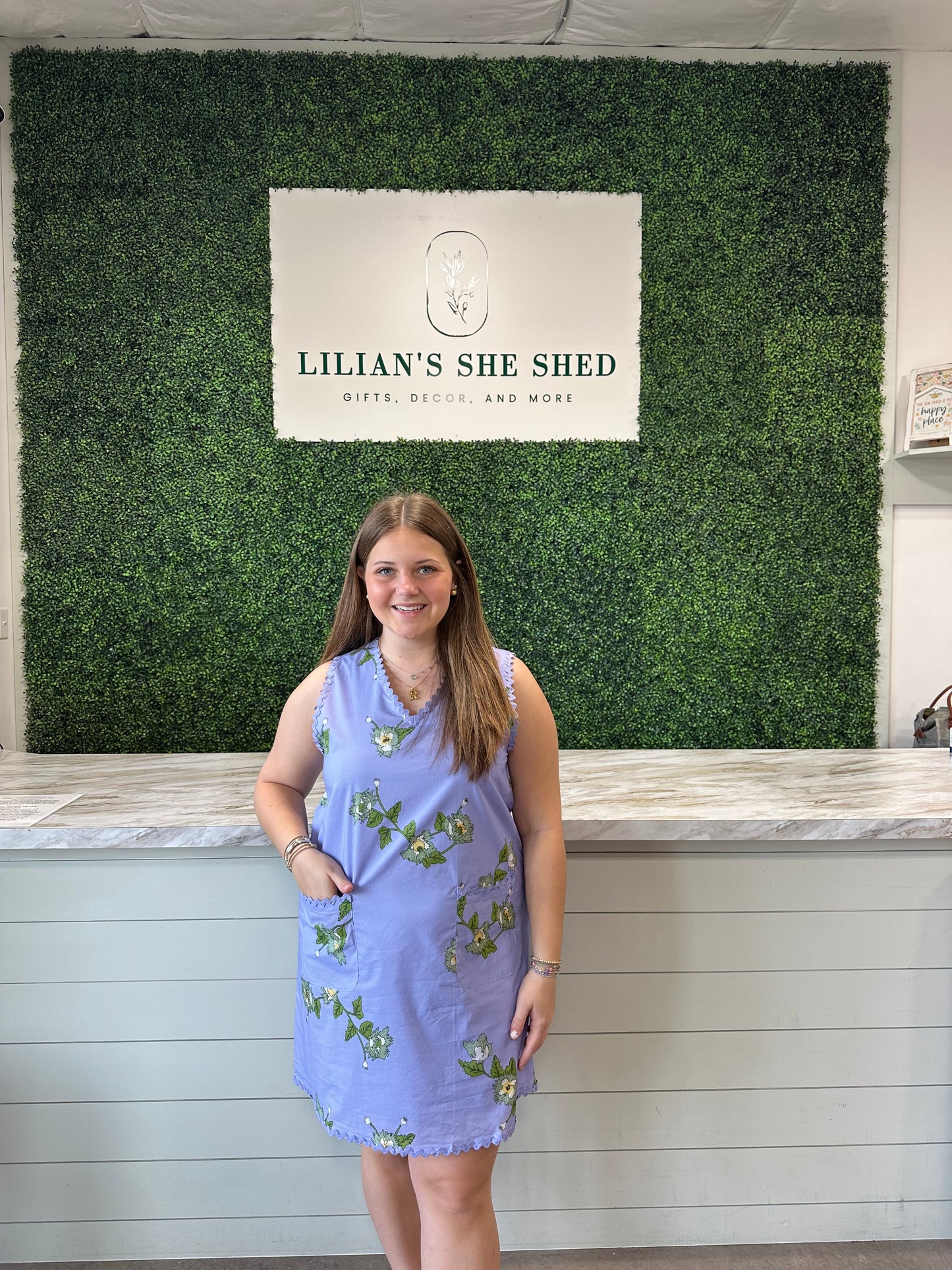 Lavender Floral V-Neck Mini Dress