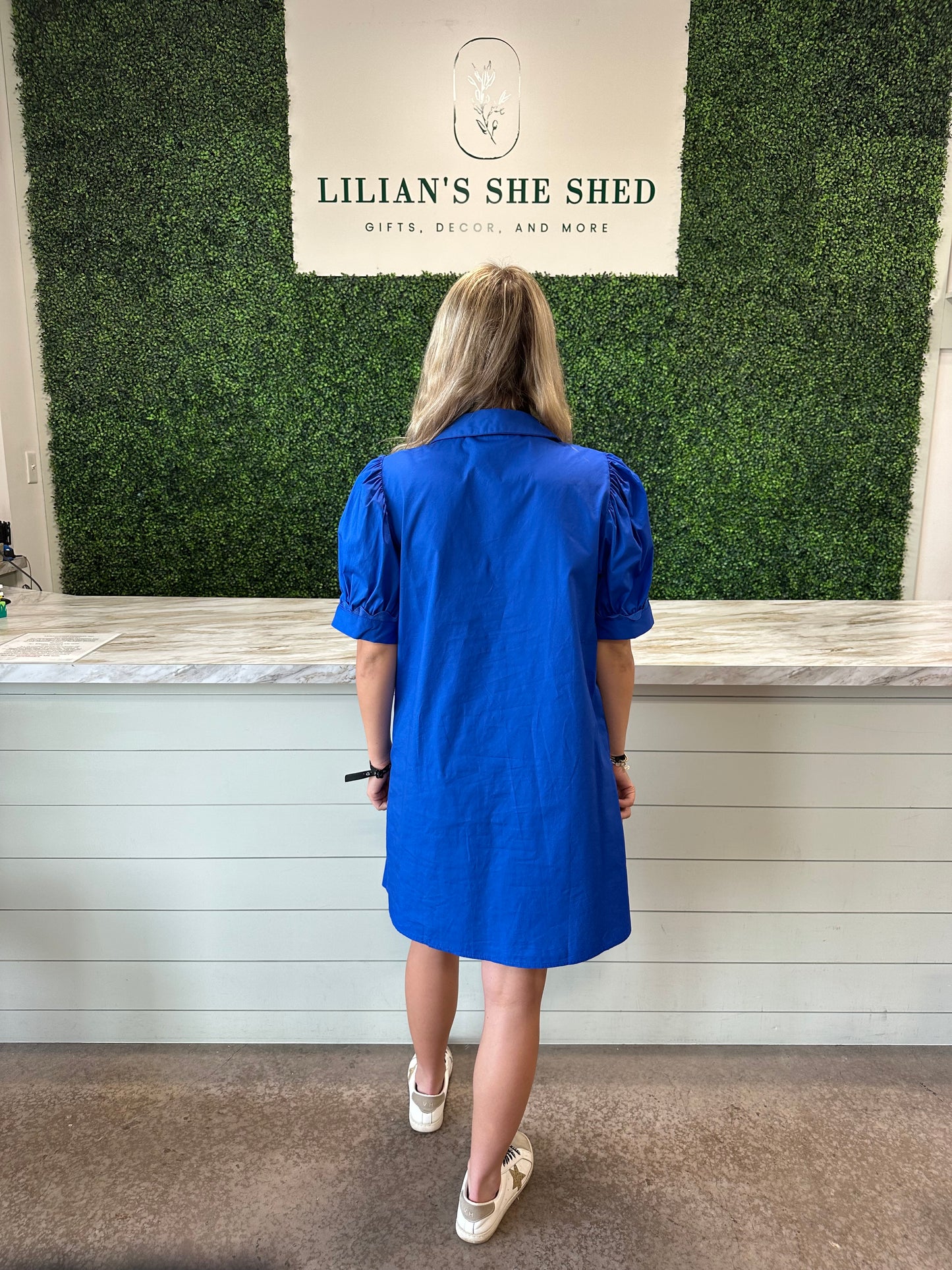 Solid Mini Dress with RicRac Trim