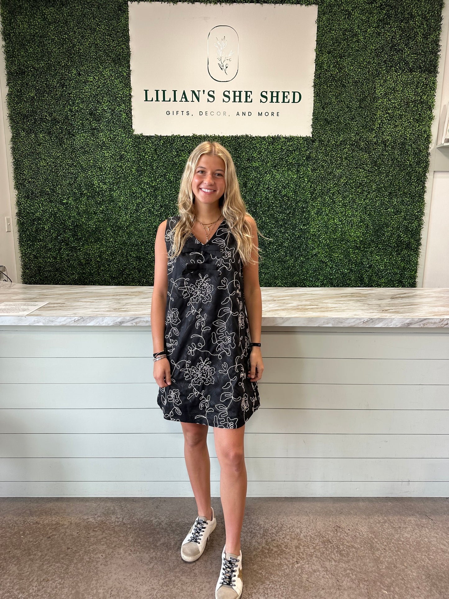 Floral Embroidered Mini Dress