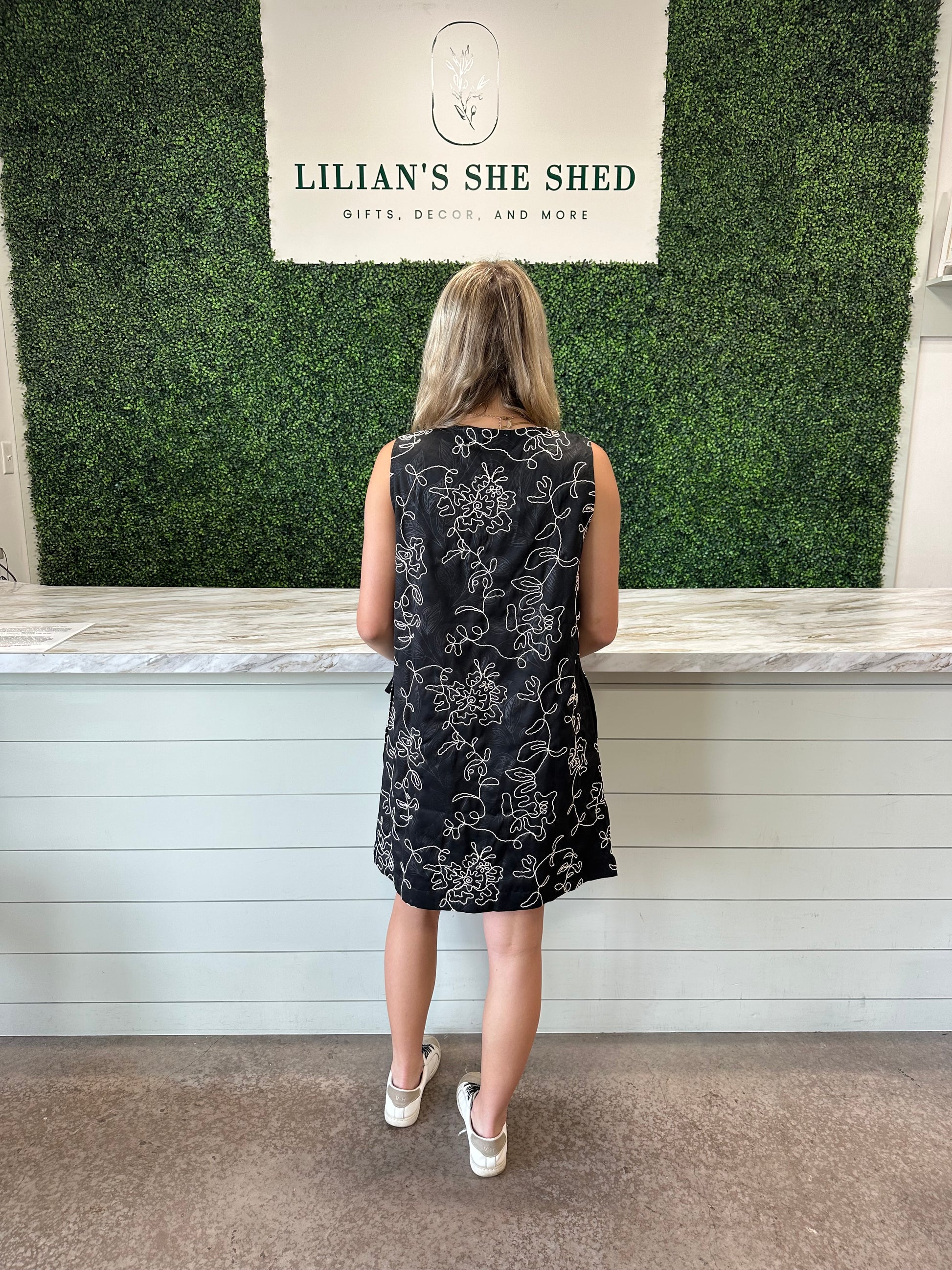 Floral Embroidered Mini Dress Lilian's She Shed Floral Embroidered Mini Dress Lilian's She Shed