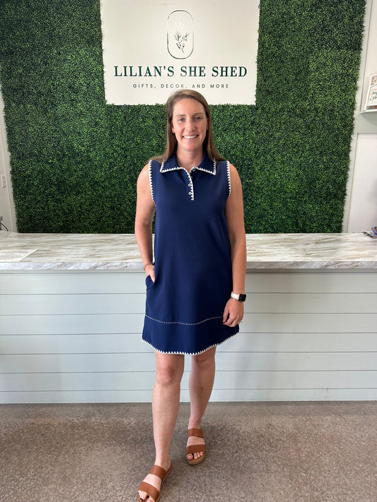 Solid Sleeveless Stiched Detail