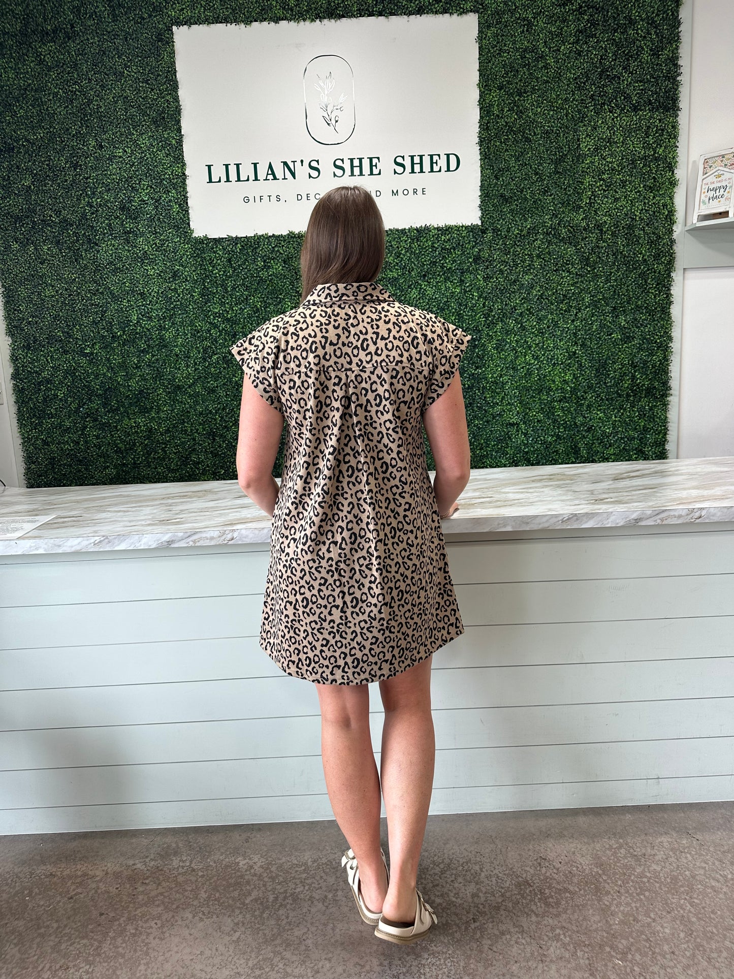 Toffee Animal Print V-Neck Dress