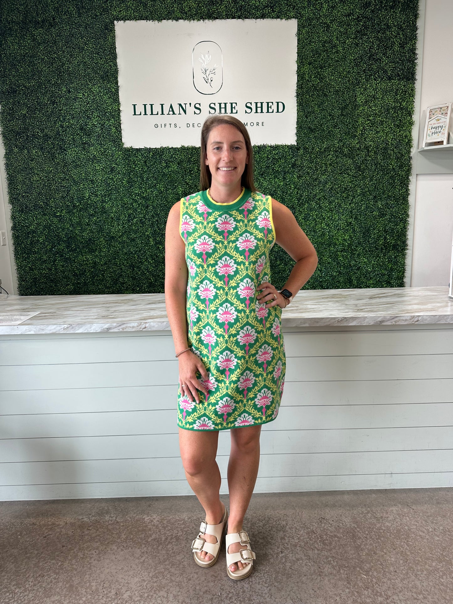 Geometric Print Knit Dress