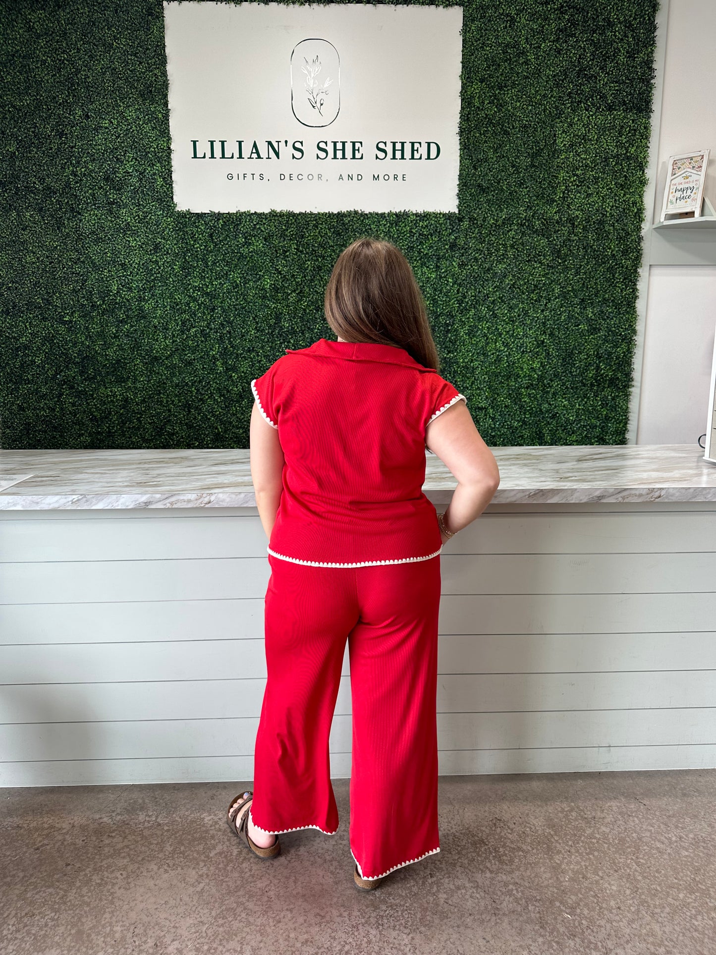 Loungewear Set with Knit Detail