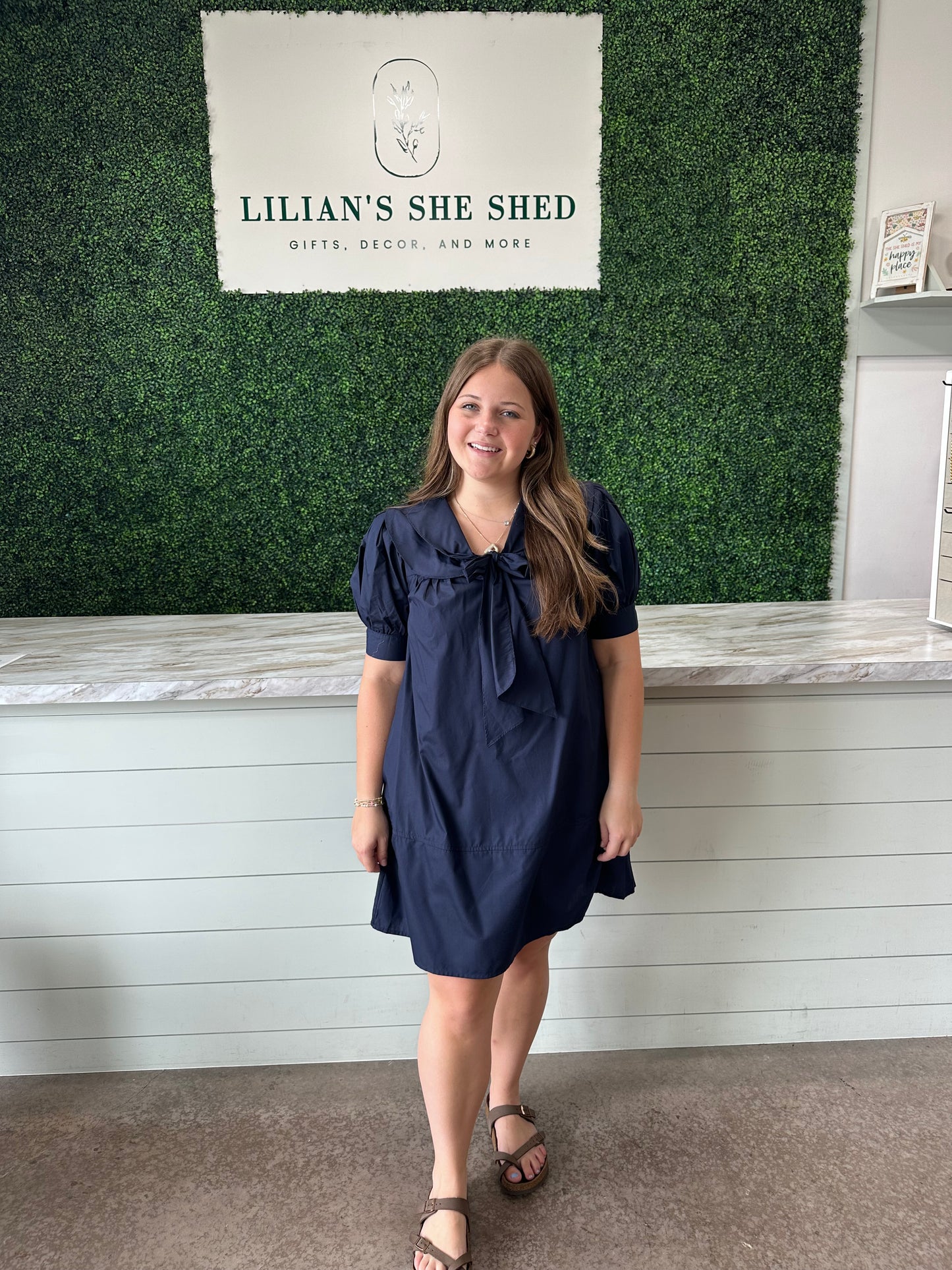 Solid Bow Front Mini Dress