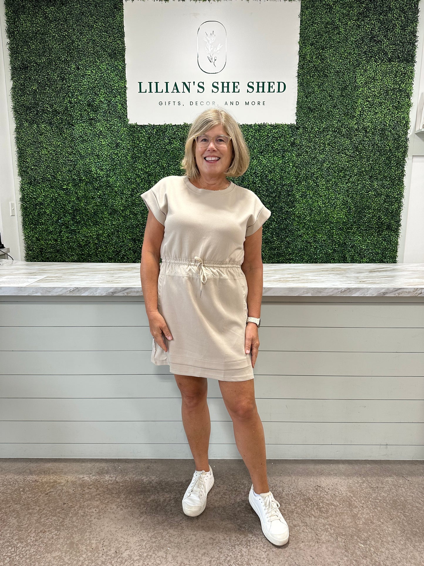 Jersey Dress Drawstring Waist