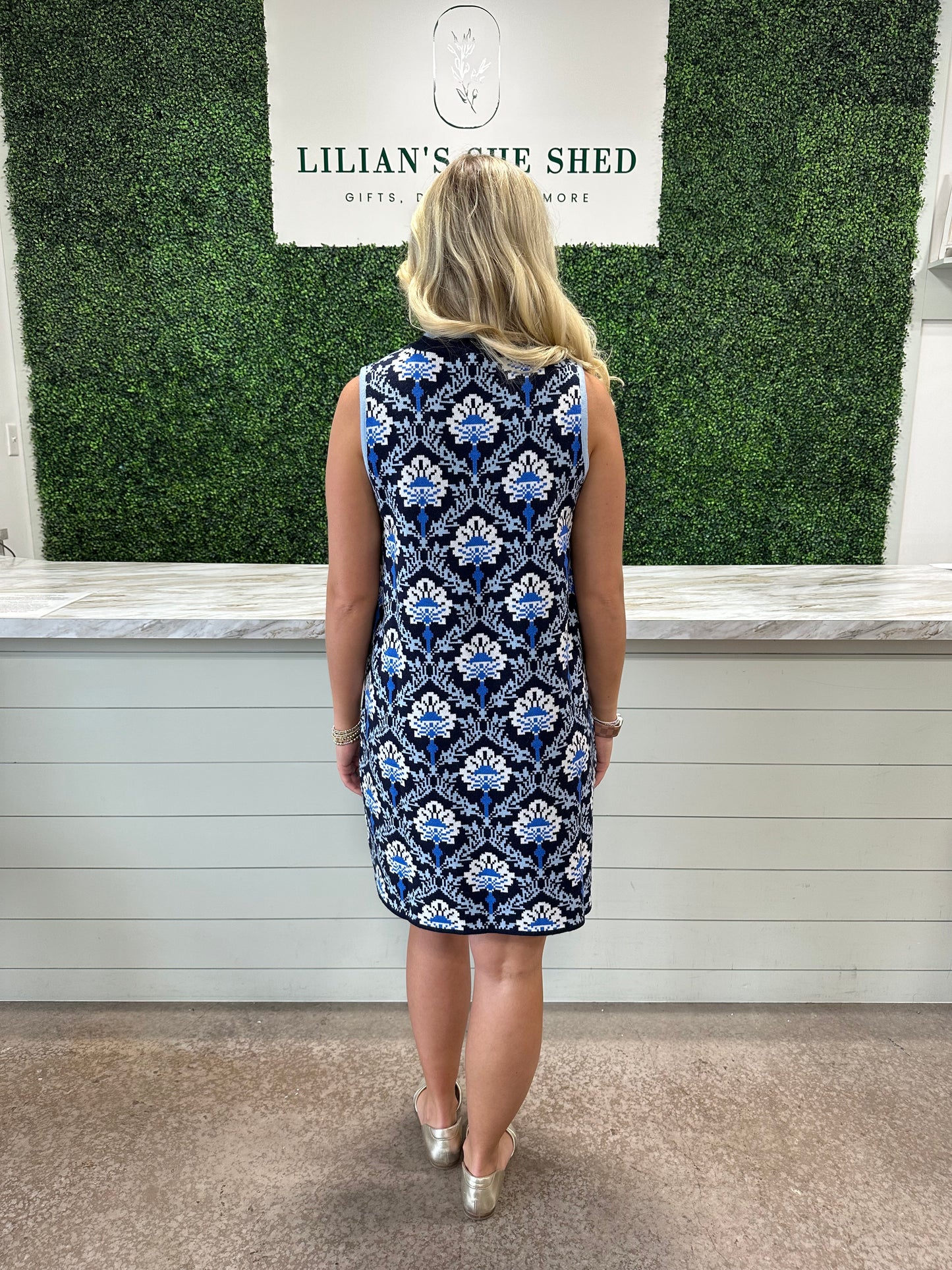 Geometric Print Knit Dress