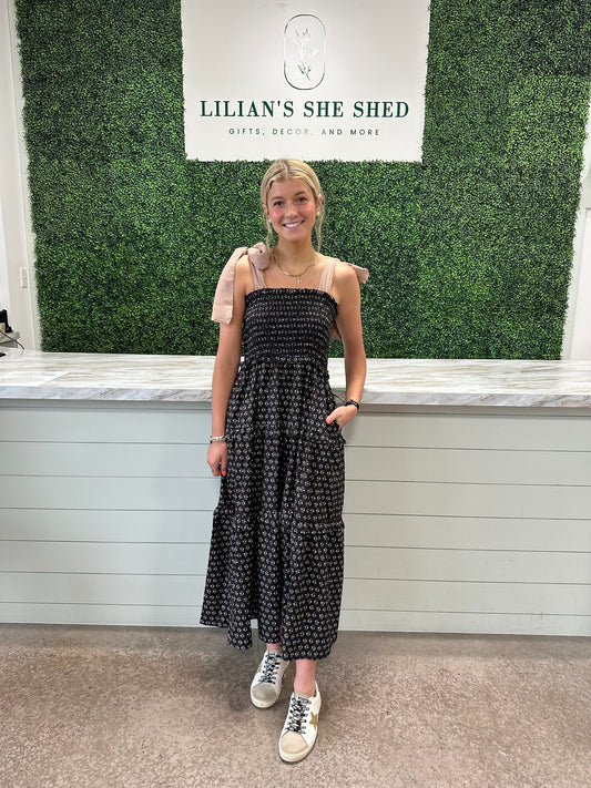 Floral Smocked Tiered Midi Dress