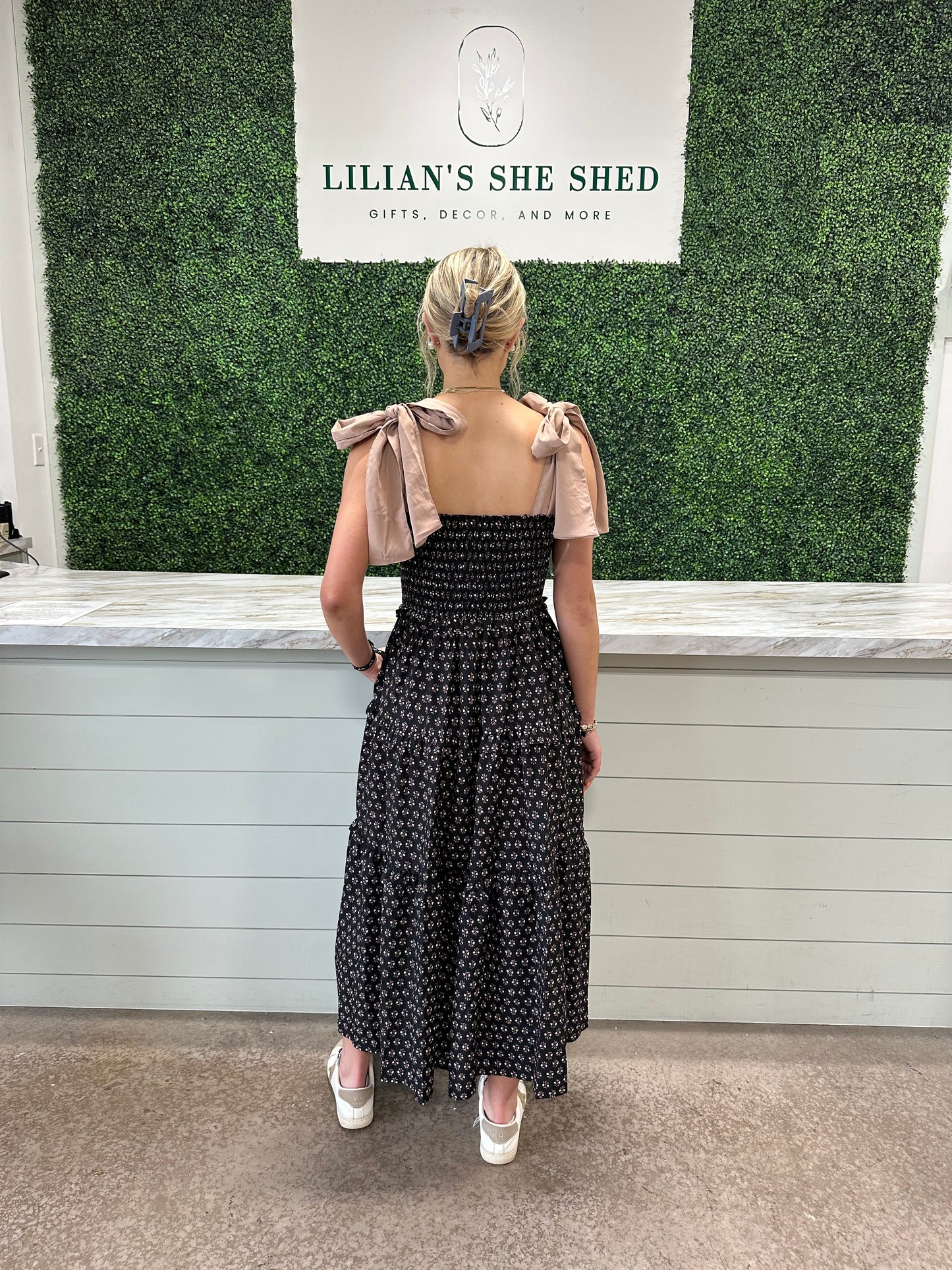 Floral Smocked Tiered Midi Dress